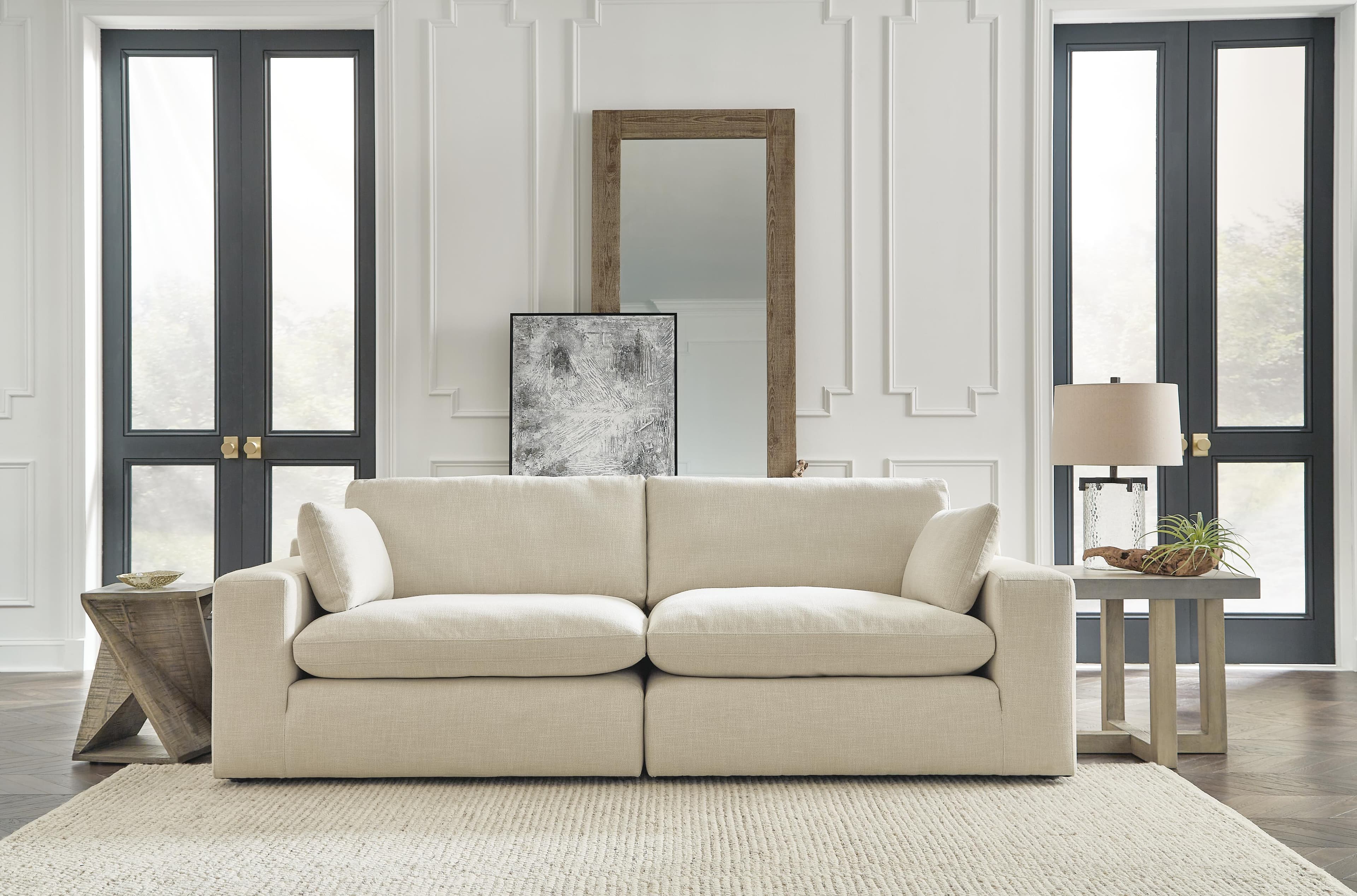 Elyza 2-Piece Sectional Loveseat — White — view 2