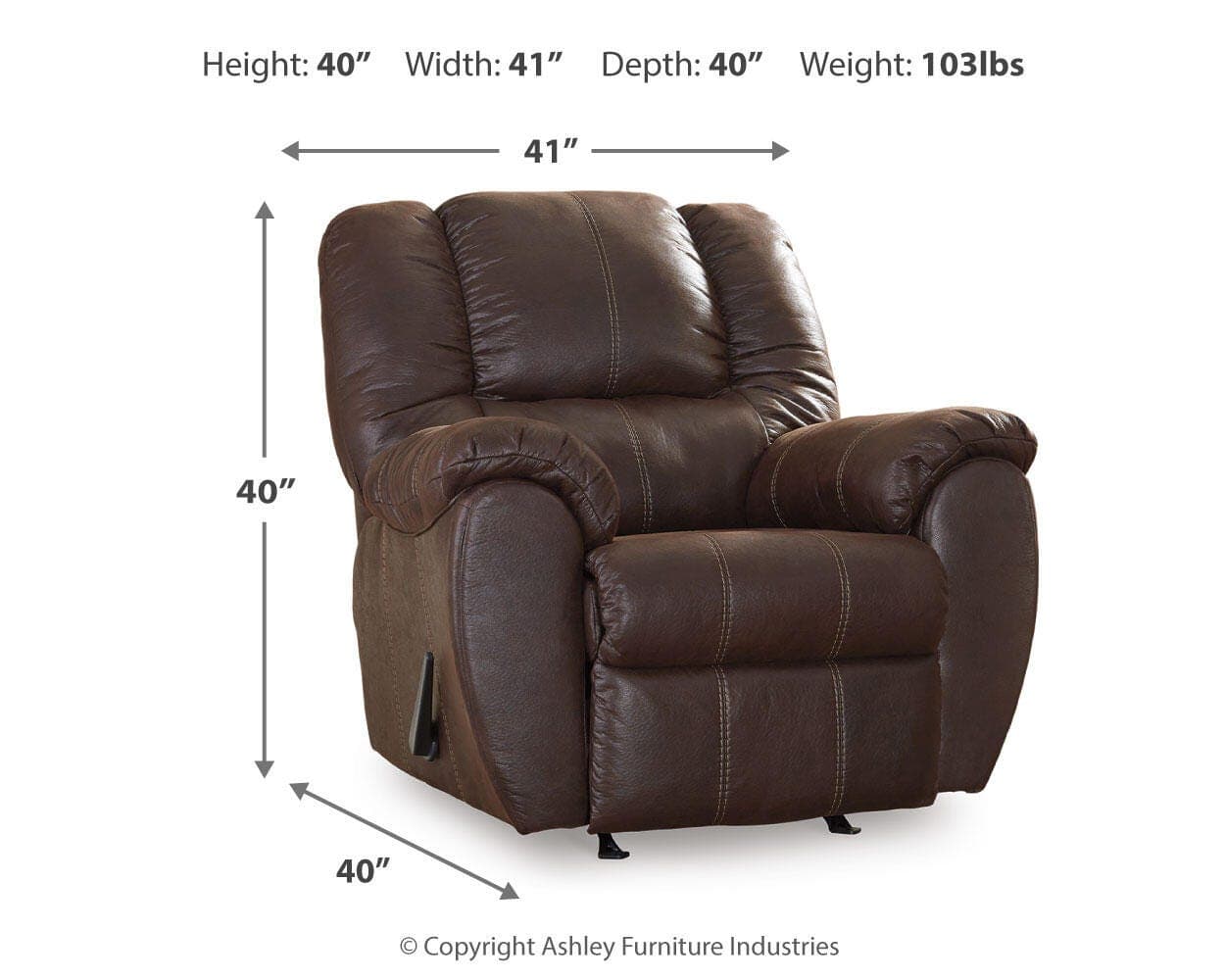 McGann Recliner — Brown/Beige — view 4
