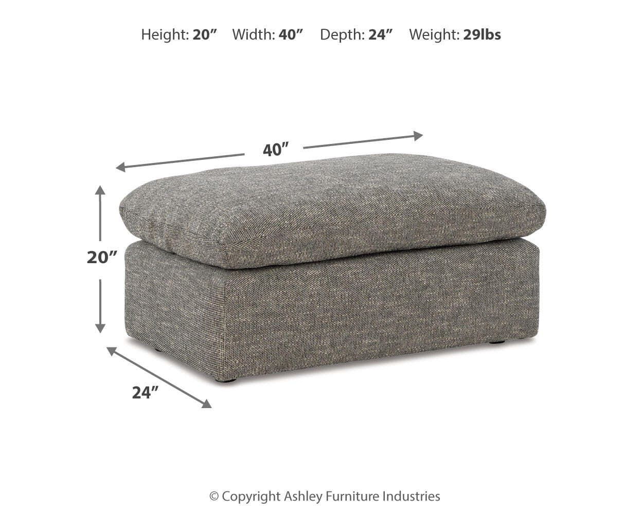 Dramatic Ottoman — Black/Gray — view 6