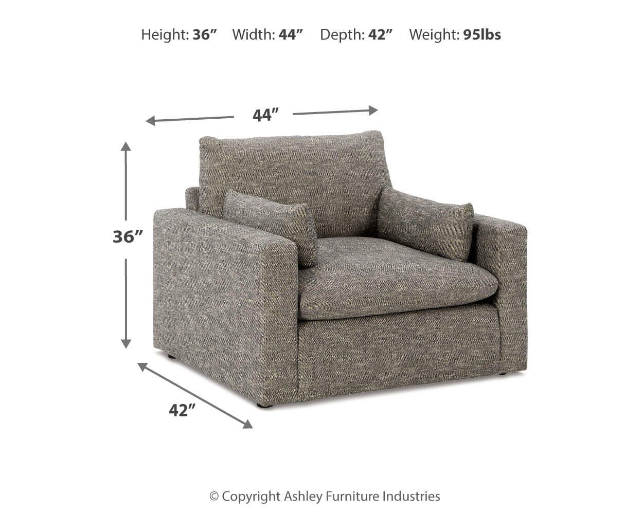 Dramatic Oversized Chair — Black/Gray — view 6