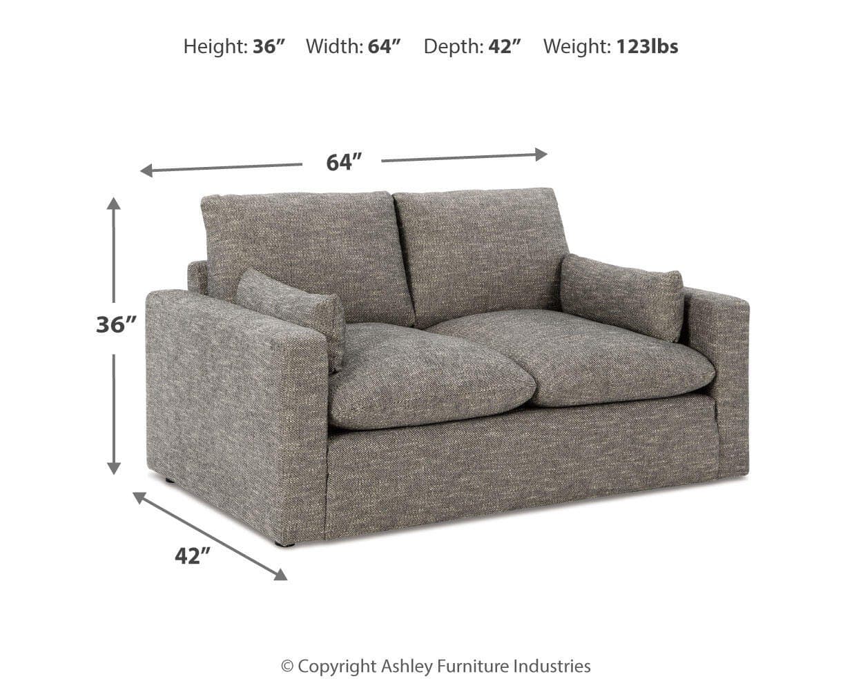 Dramatic Loveseat — Black/Gray — view 6