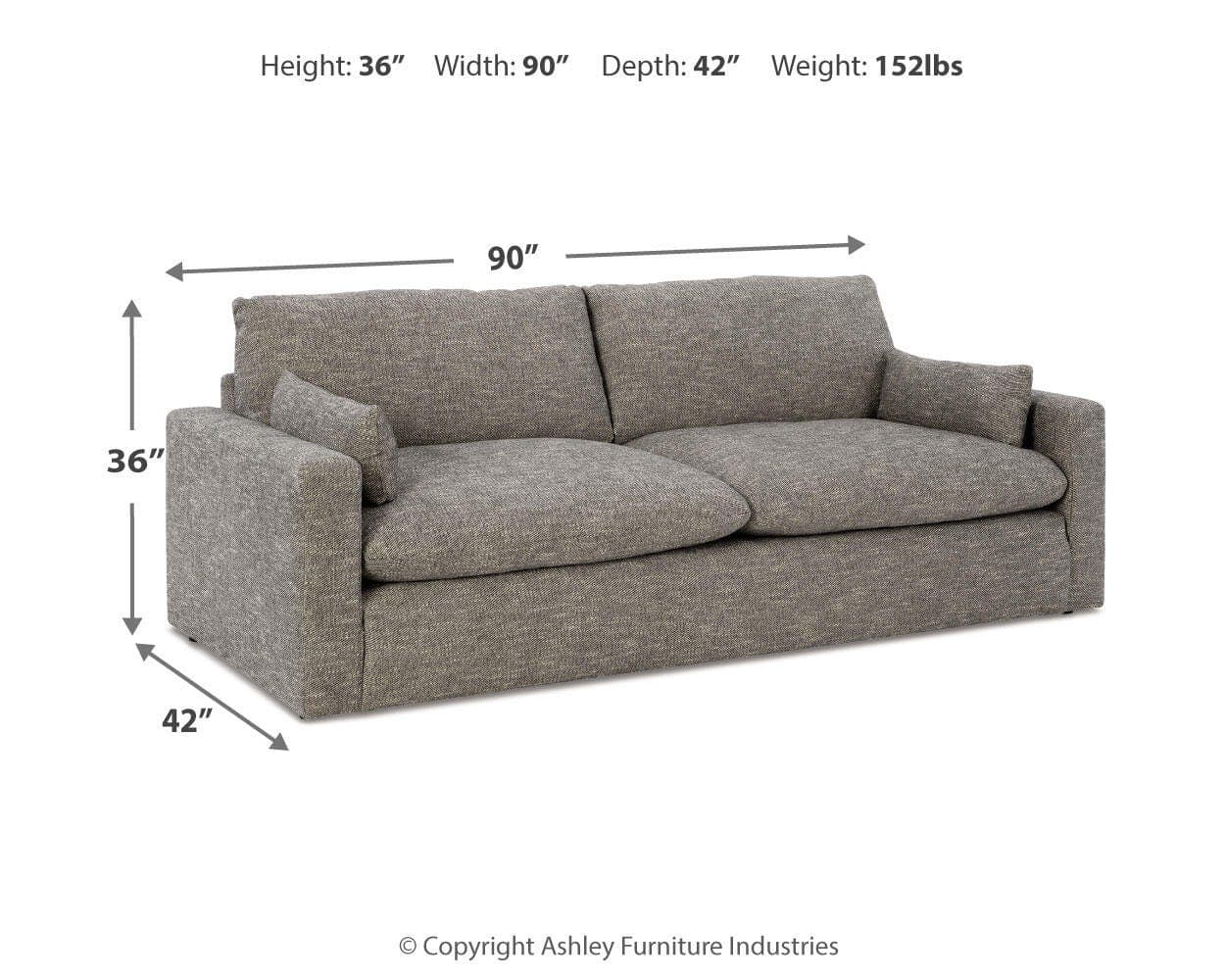 Dramatic Sofa — Black/Gray — view 6