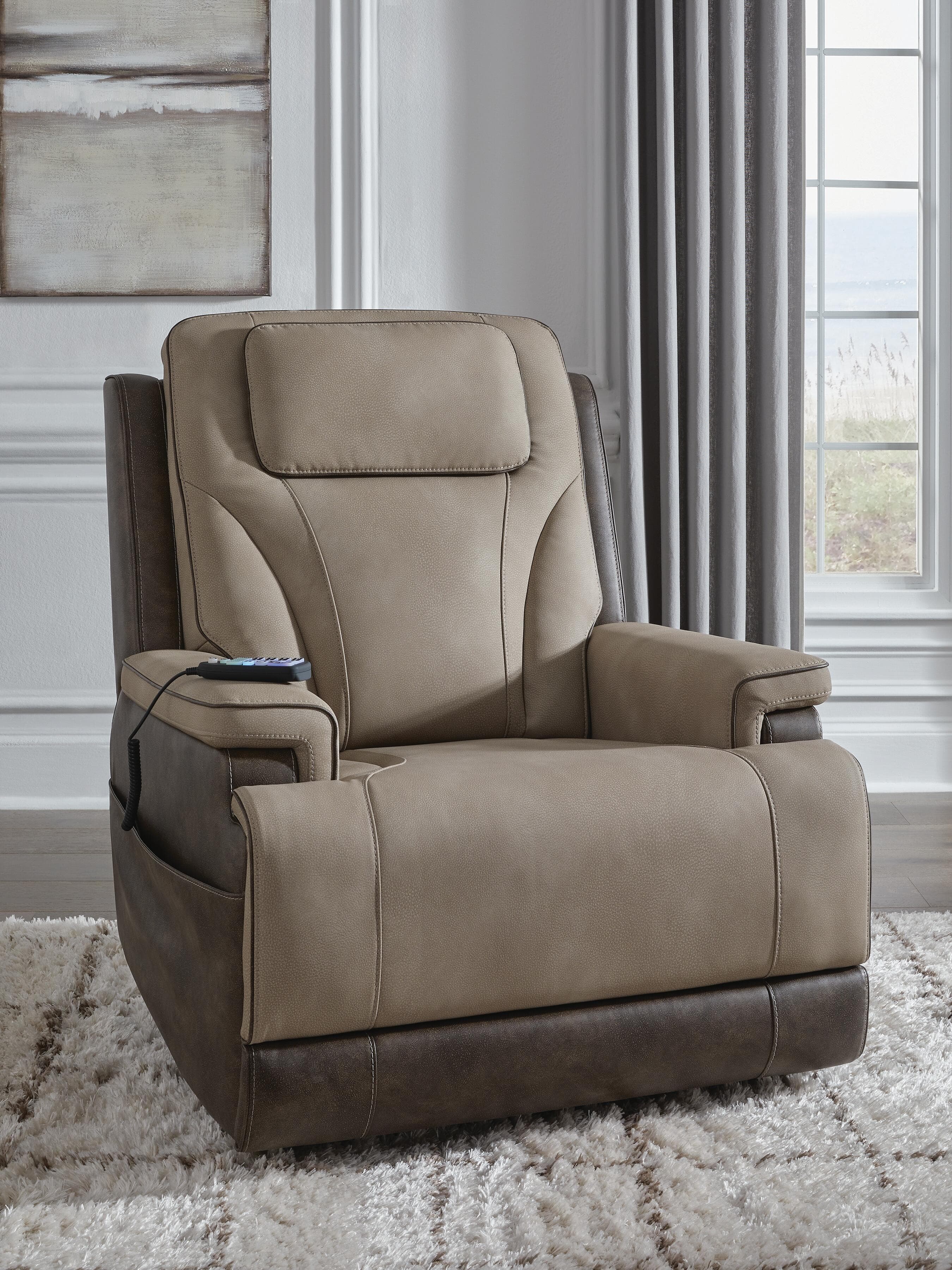 4Z-Serenity Zone Power Lift Recliner — Brown/Beige — view 2