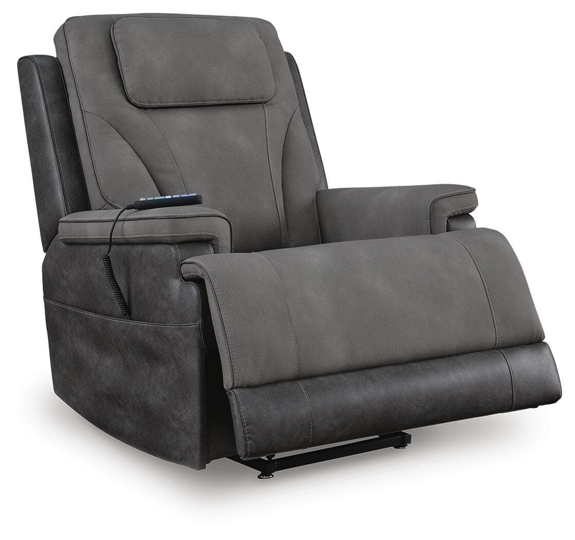 4Z-Serenity Zone Power Lift Recliner — Black/Gray — view 3