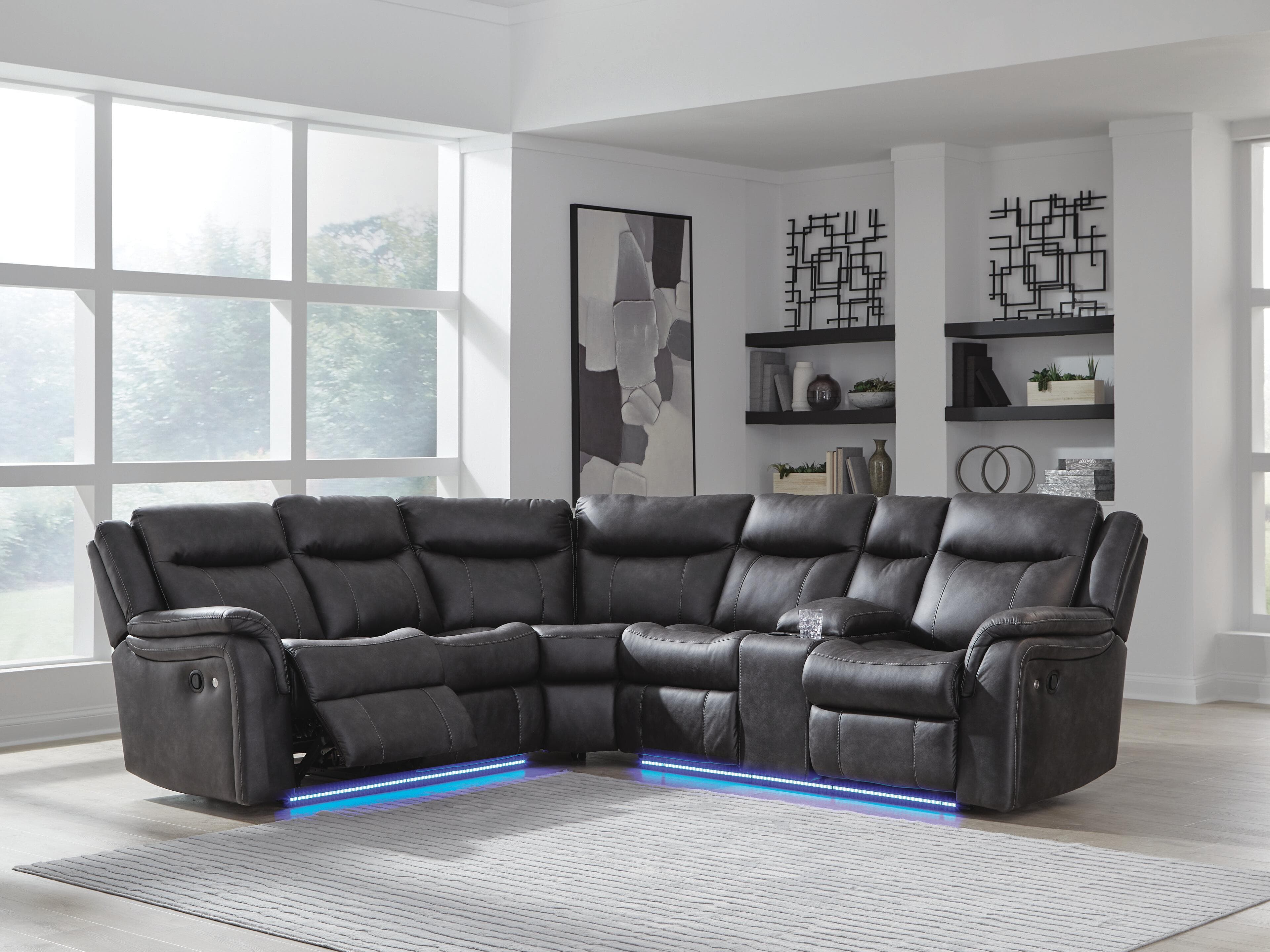 Perarrygin 2-Piece Reclining Sectional — Carbon — view 4
