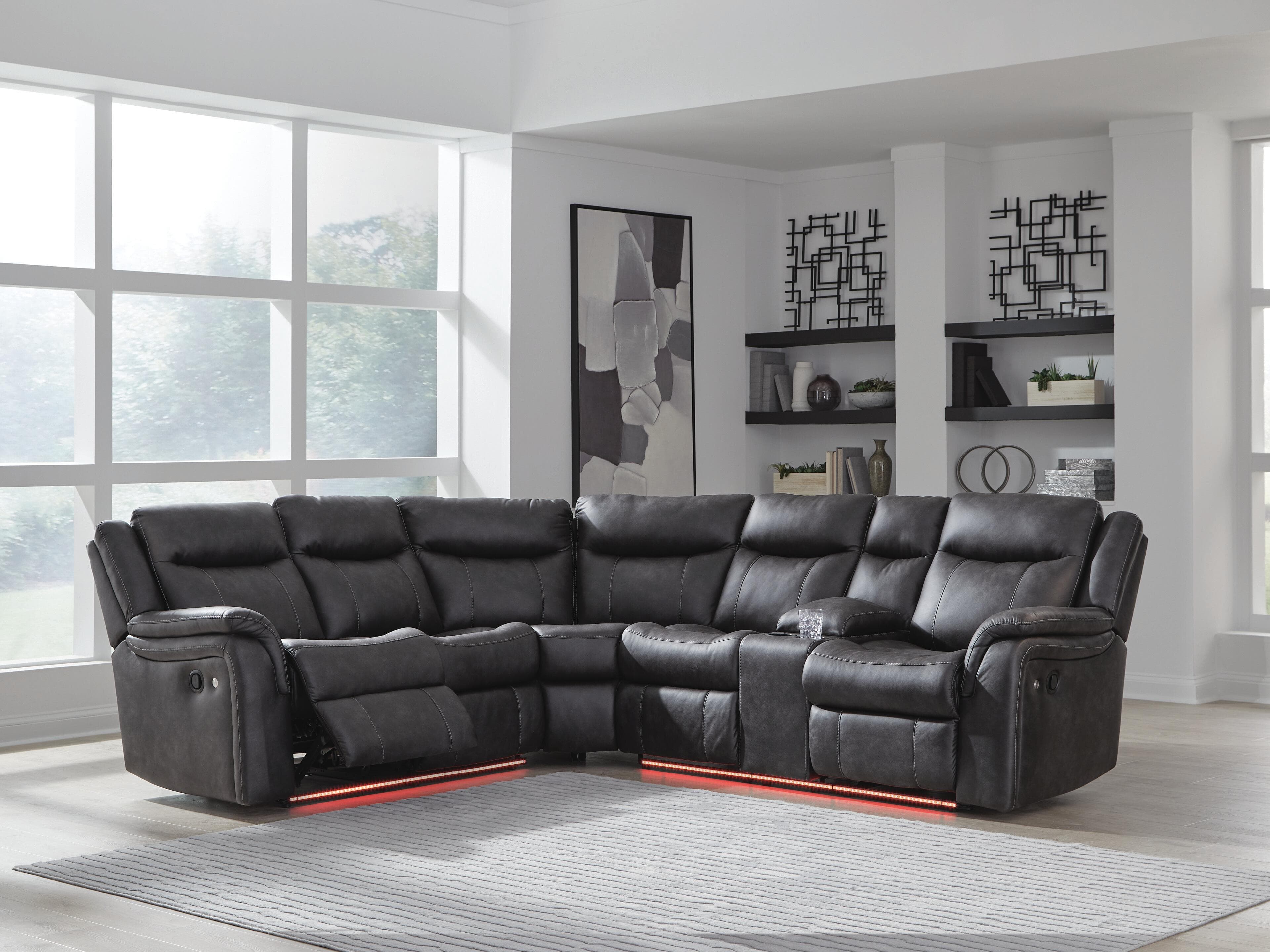 Perarrygin 2-Piece Reclining Sectional — Carbon — view 3