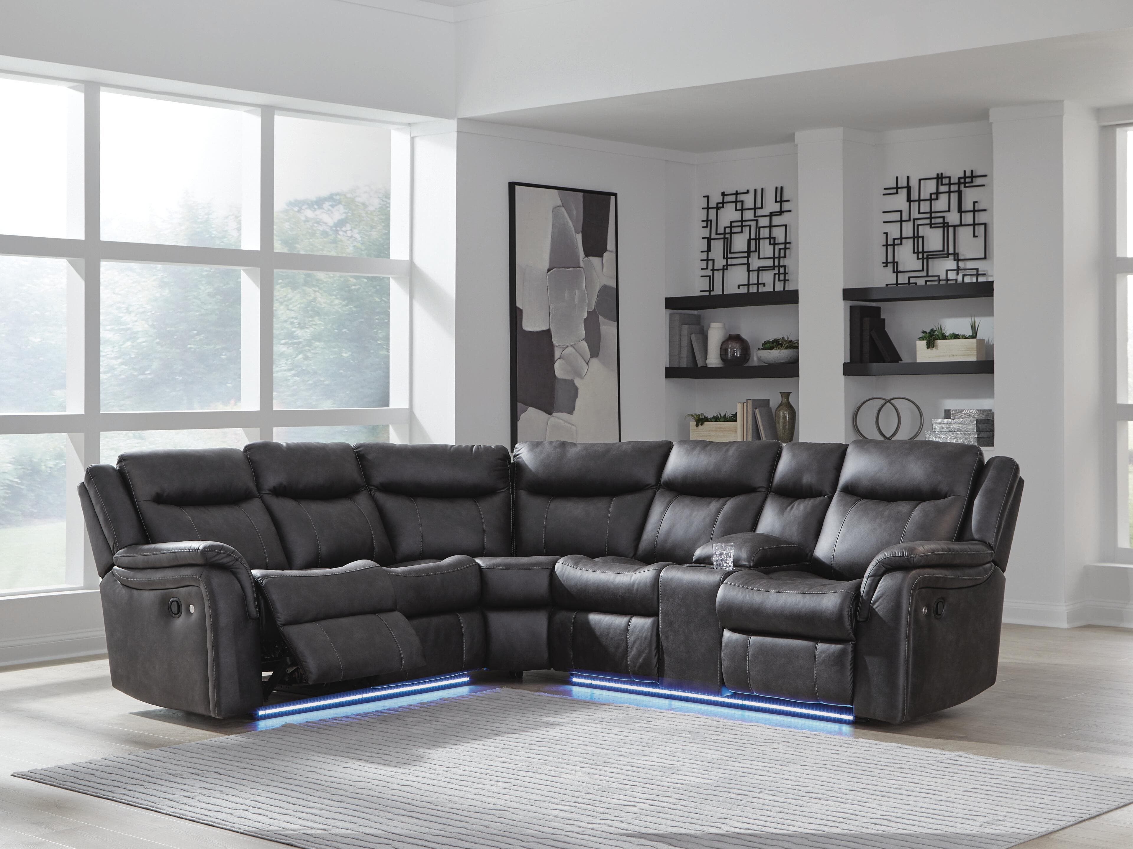 Perarrygin 2-Piece Reclining Sectional — Carbon — view 2