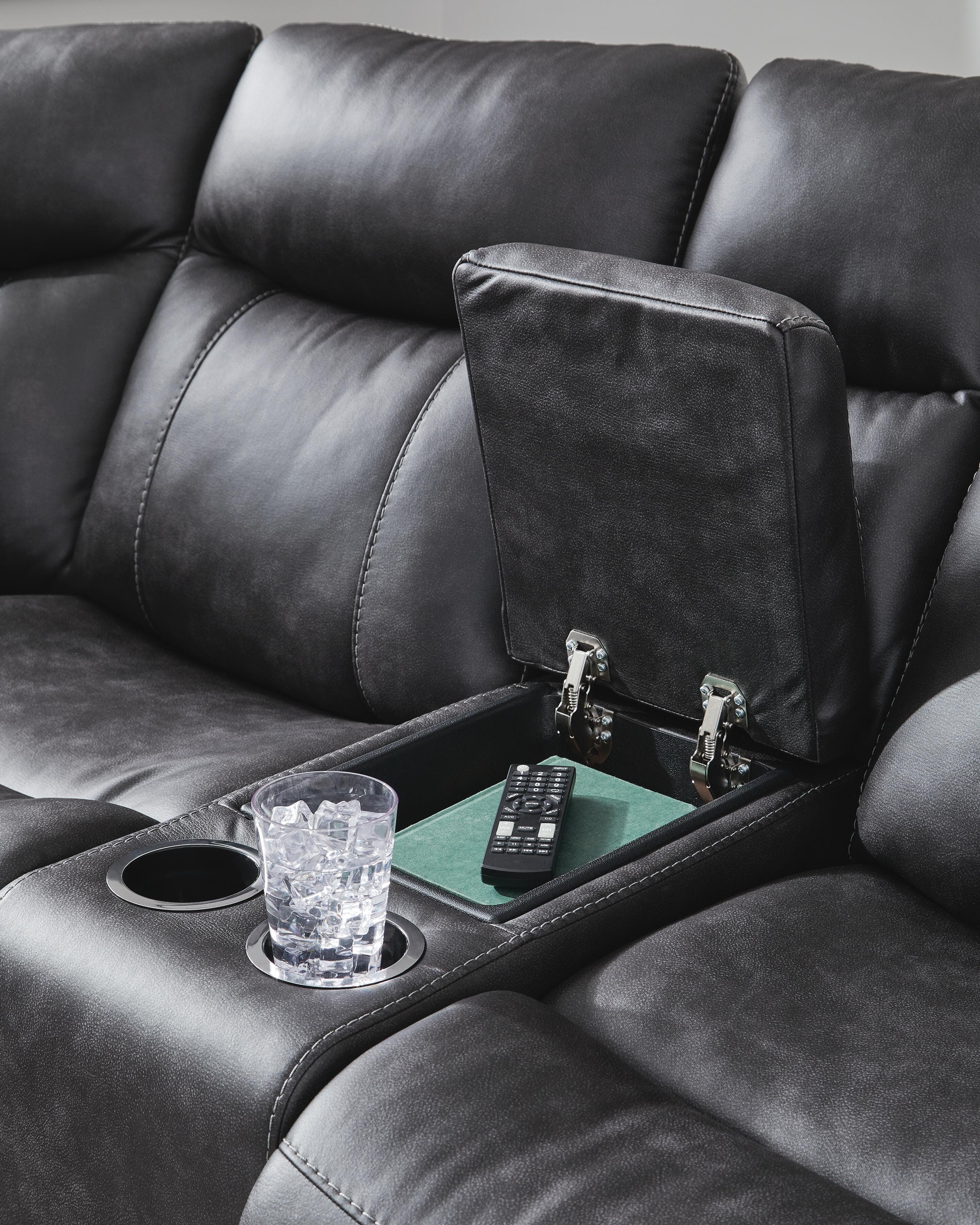 Perarrygin 2-Piece Reclining Sectional — Carbon — view 7