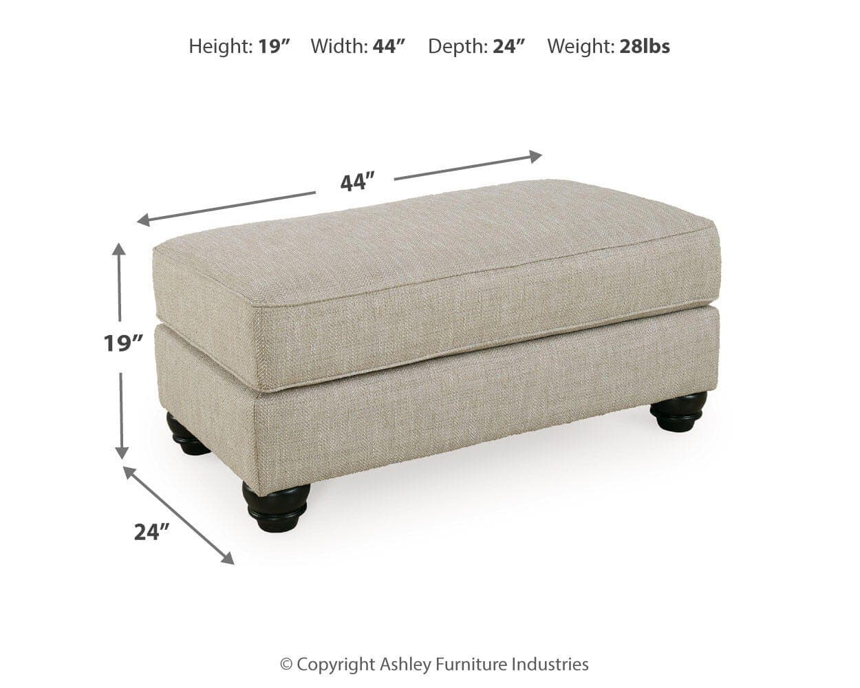 Asanti Ottoman — Black/Gray — view 6