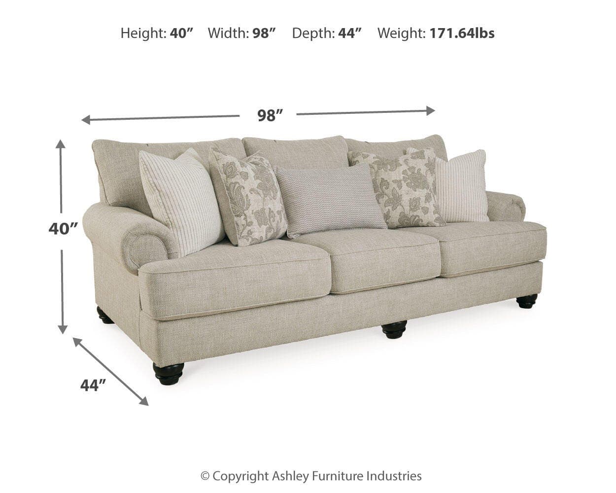 Asanti Sofa — Black/Gray — view 7
