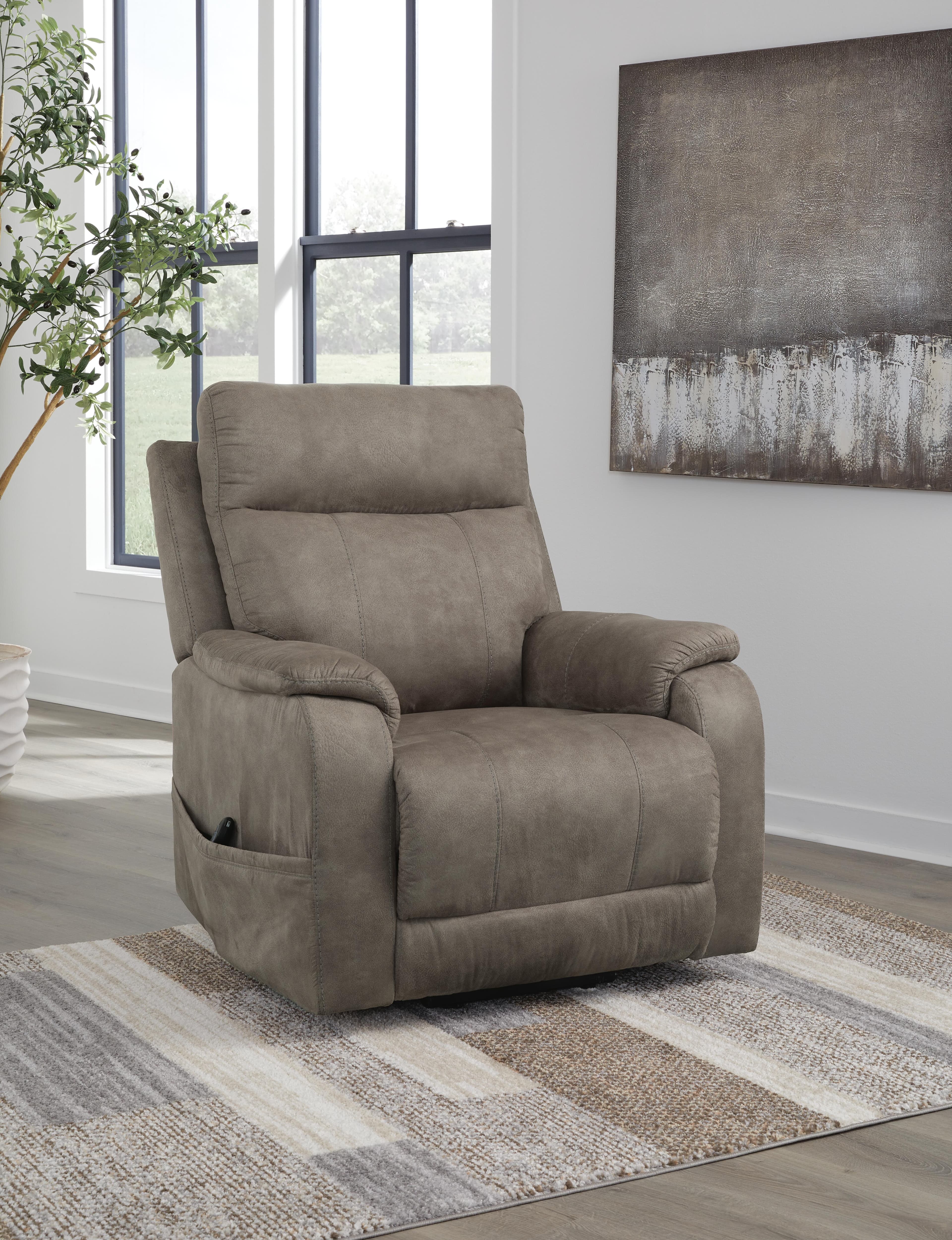 Crestmeade Power Lift Recliner — Black/Gray — view 2