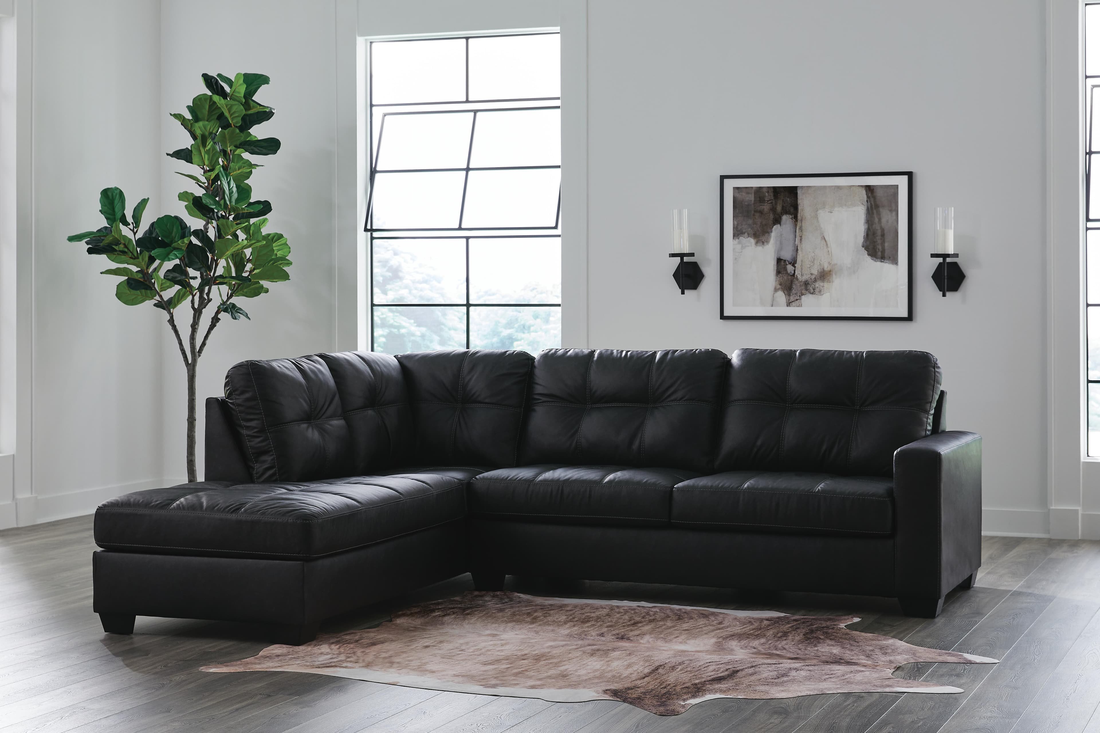 Barlin Mills 2-Piece Sectional with Chaise — Black/Gray — view 2