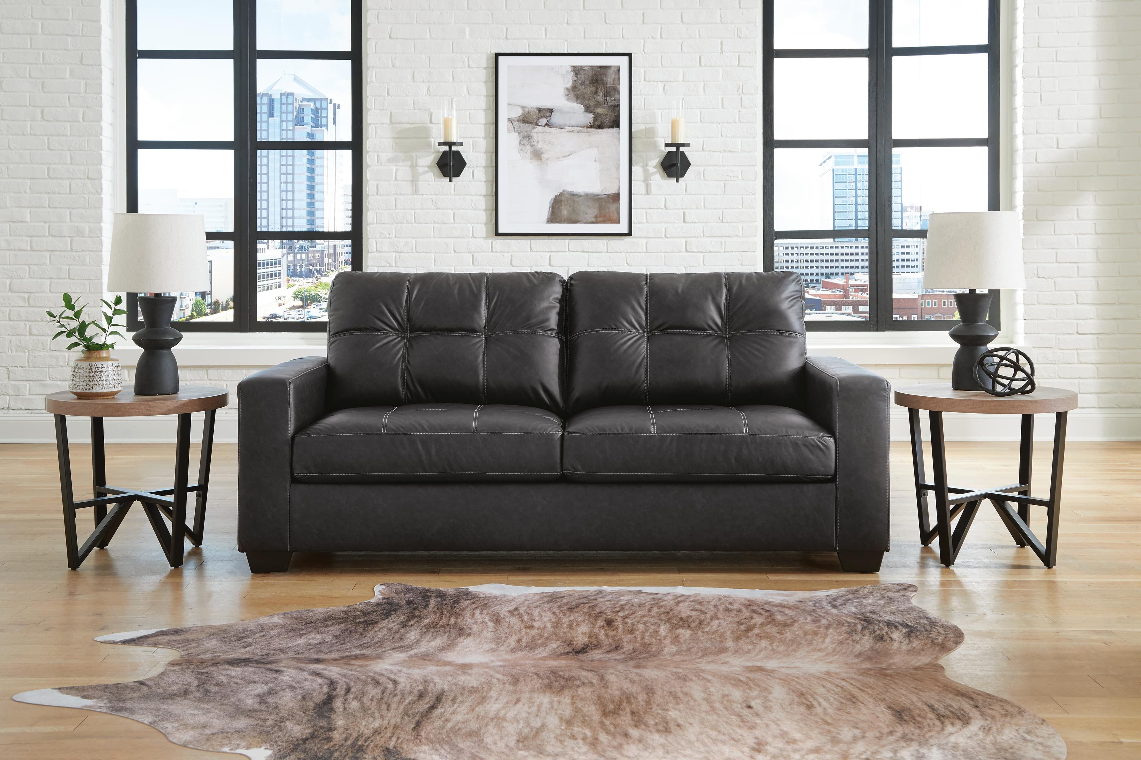 Barlin Mills Sofa — Black/Gray — view 2