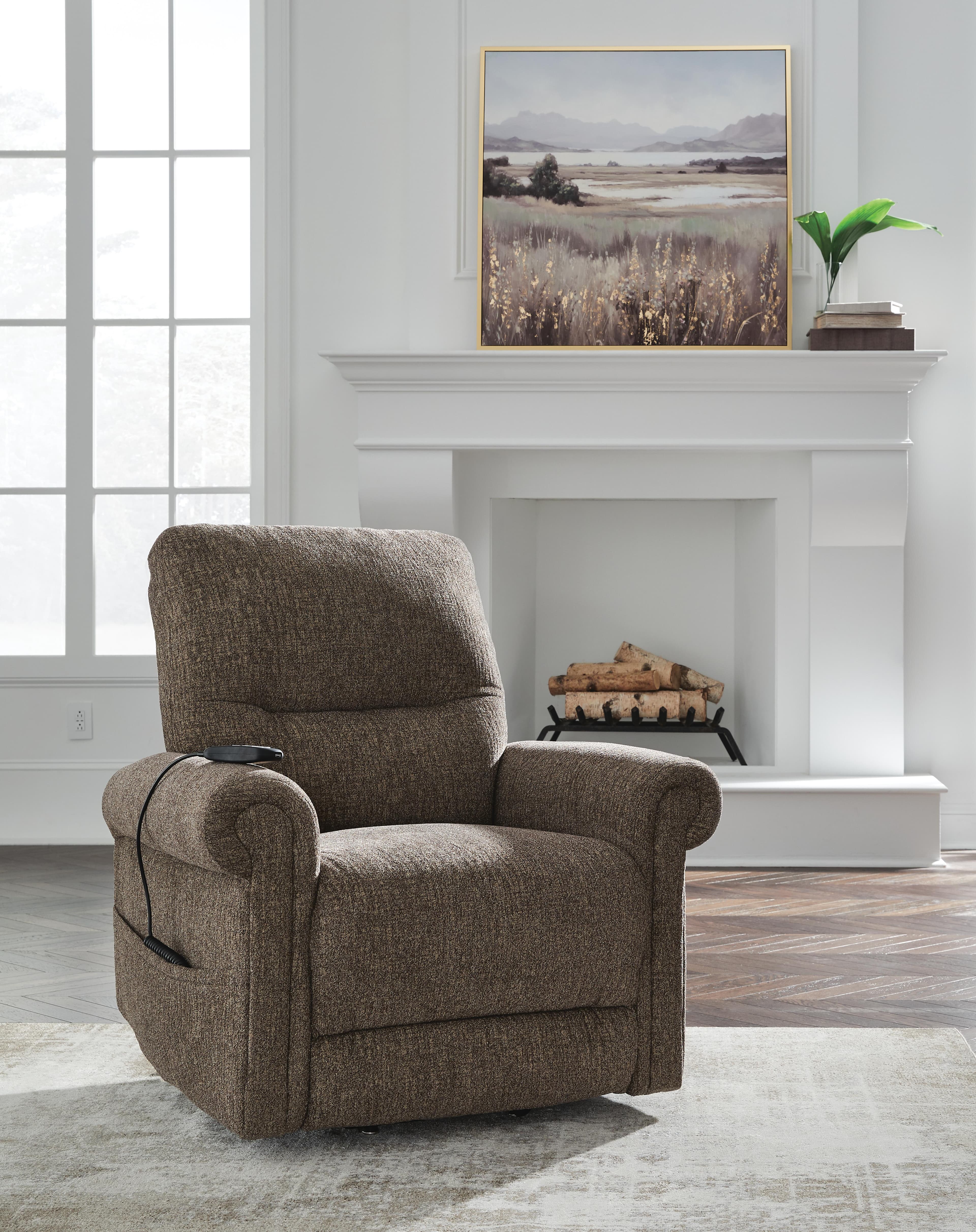 Aureta Power Lift Recliner — Brown/Beige — view 2