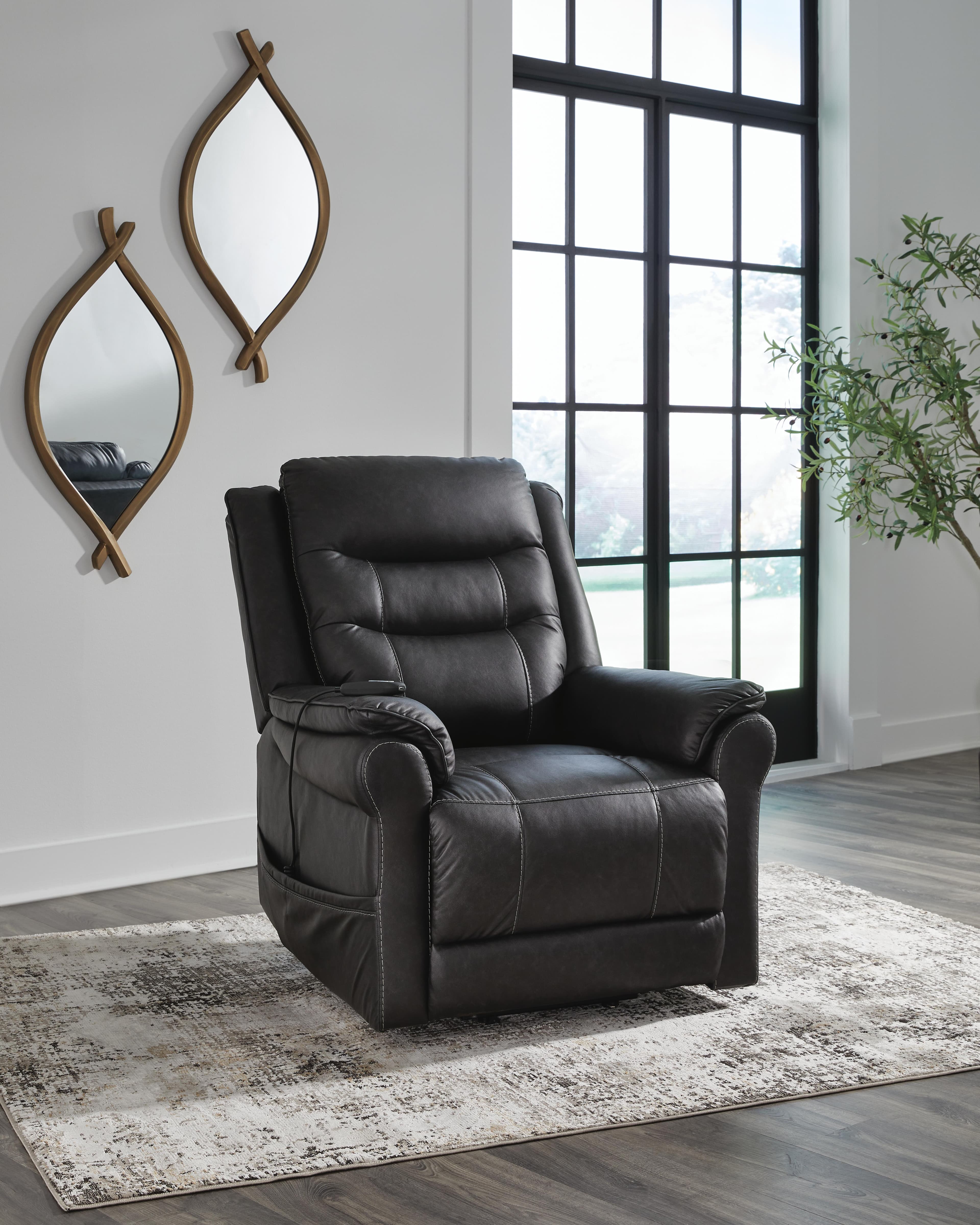 Oatman Power Lift Recliner — Black/Gray — view 2