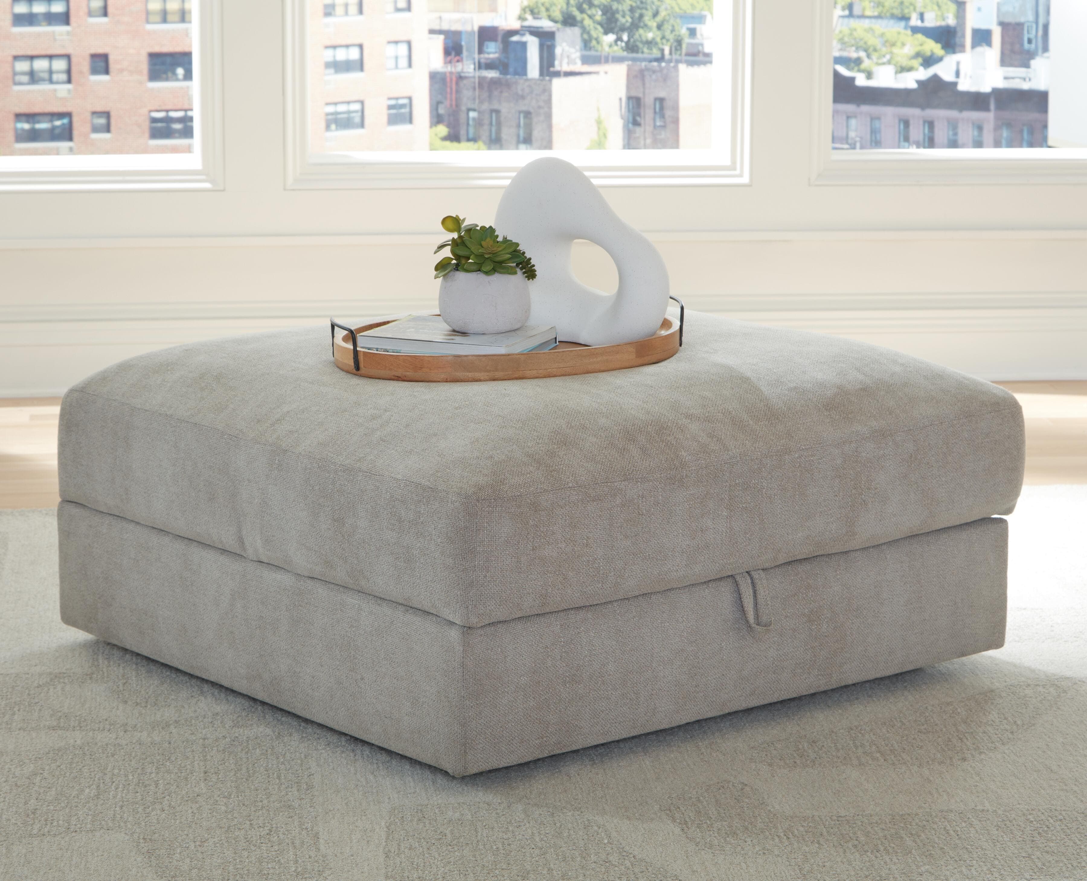 Aslan Court Ottoman With Storage — Brown/Beige — view 2