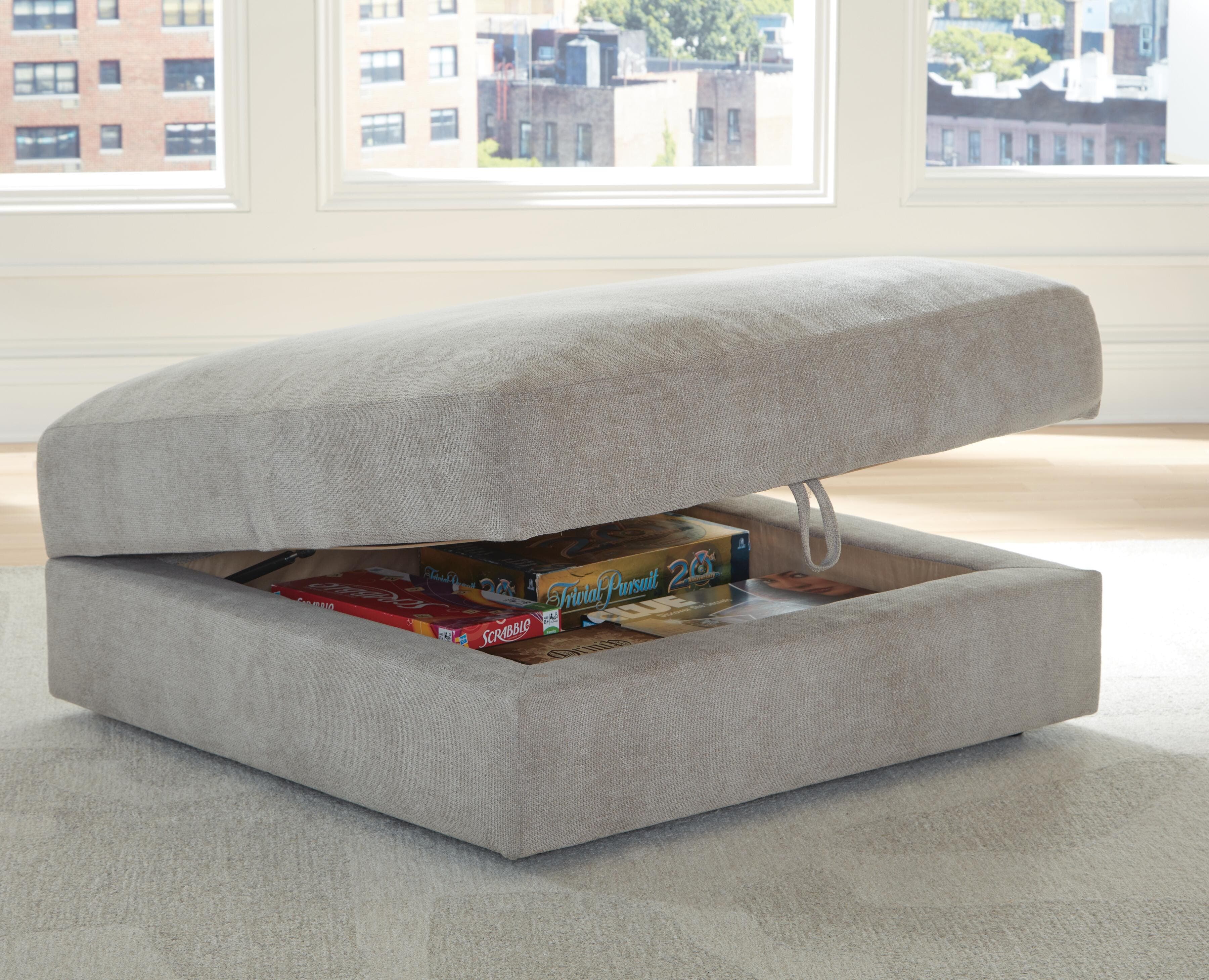 Aslan Court Ottoman With Storage — Brown/Beige — view 5