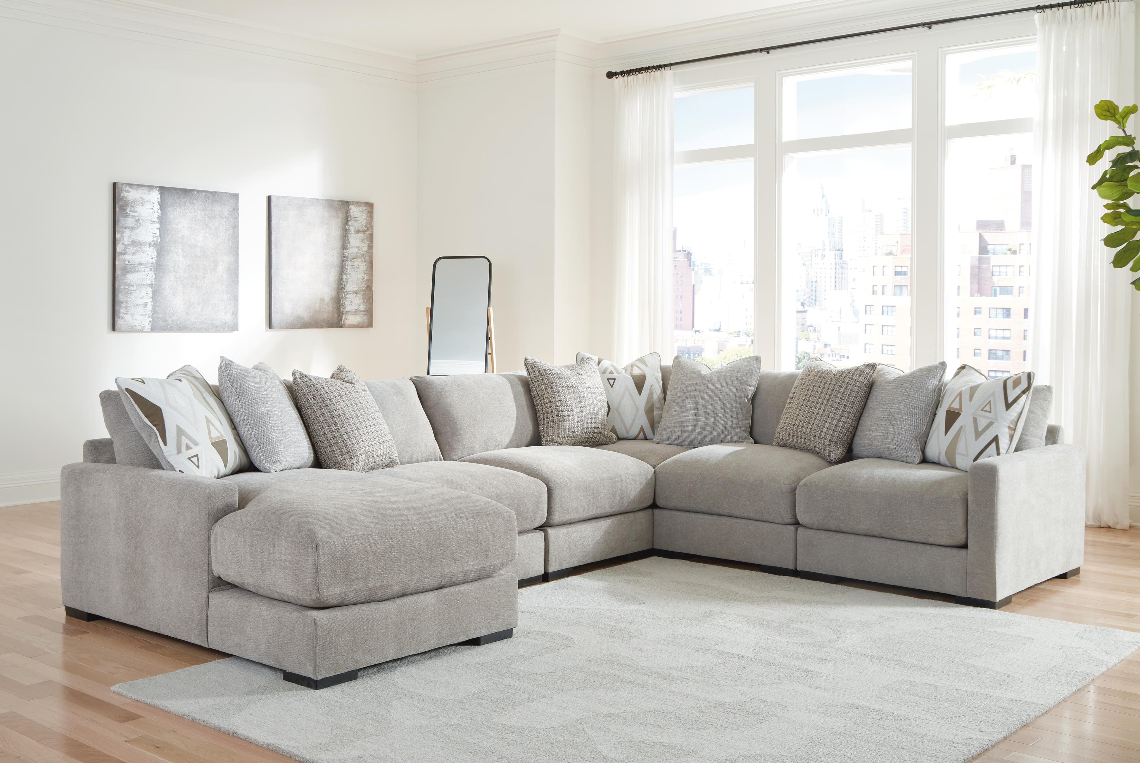Aslan Court 6-Piece Sectional with Chaise — Flax — view 2