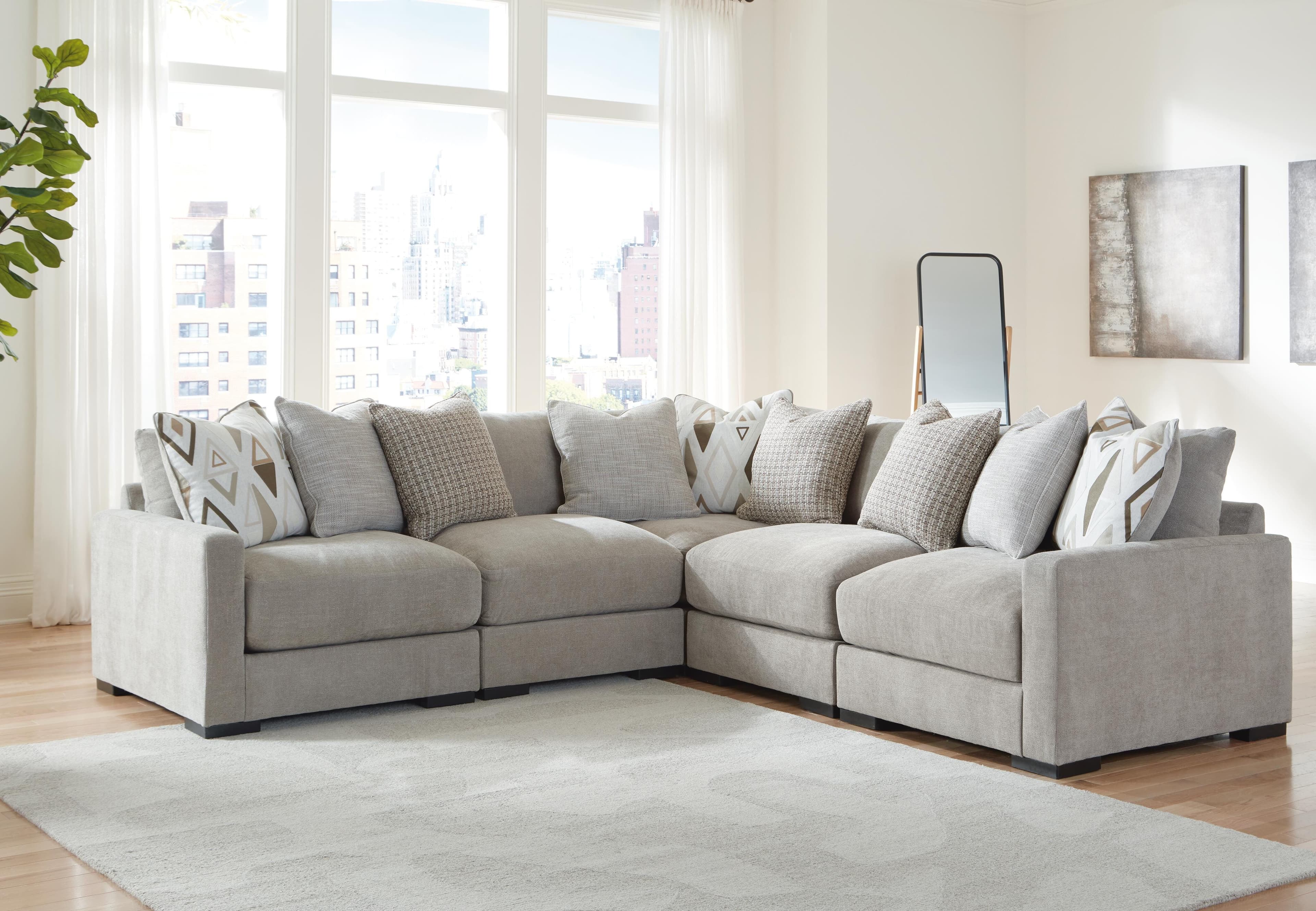 Aslan Court 5-Piece Sectional — Black/Gray — view 2