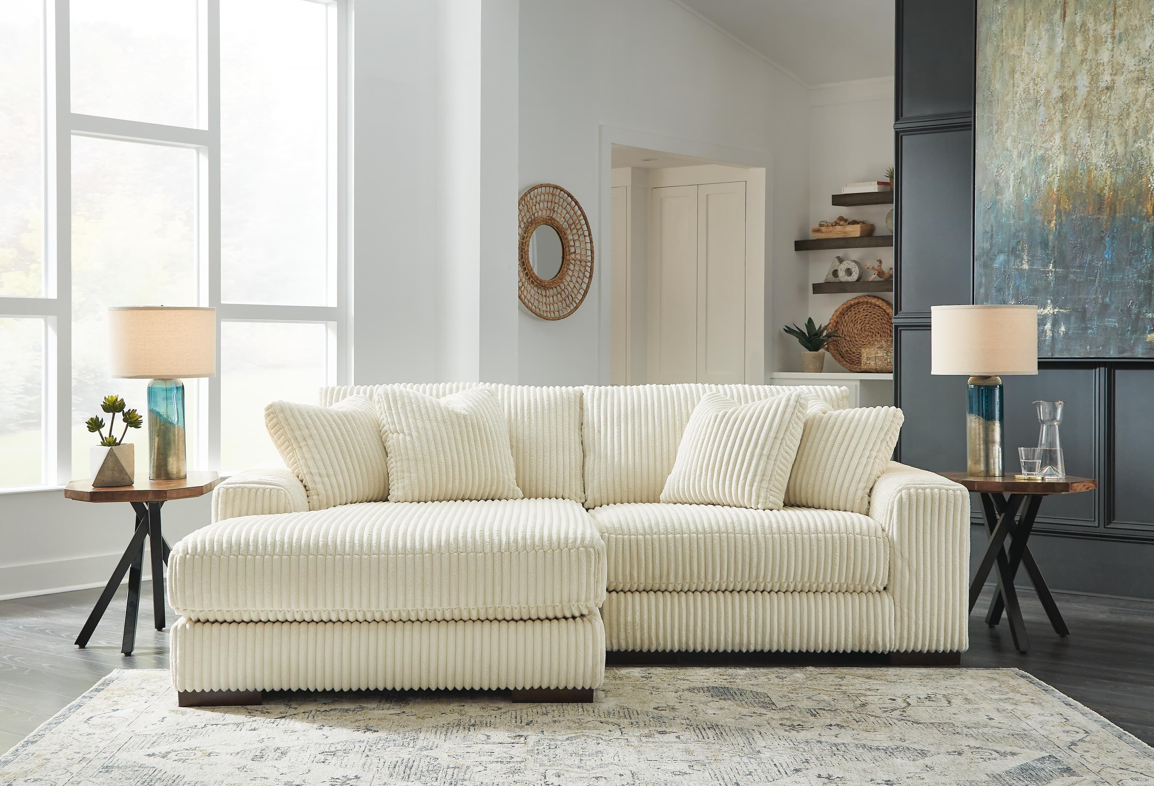 Lindyn 2-Piece Sectional with Chaise — Brown/Beige — view 2
