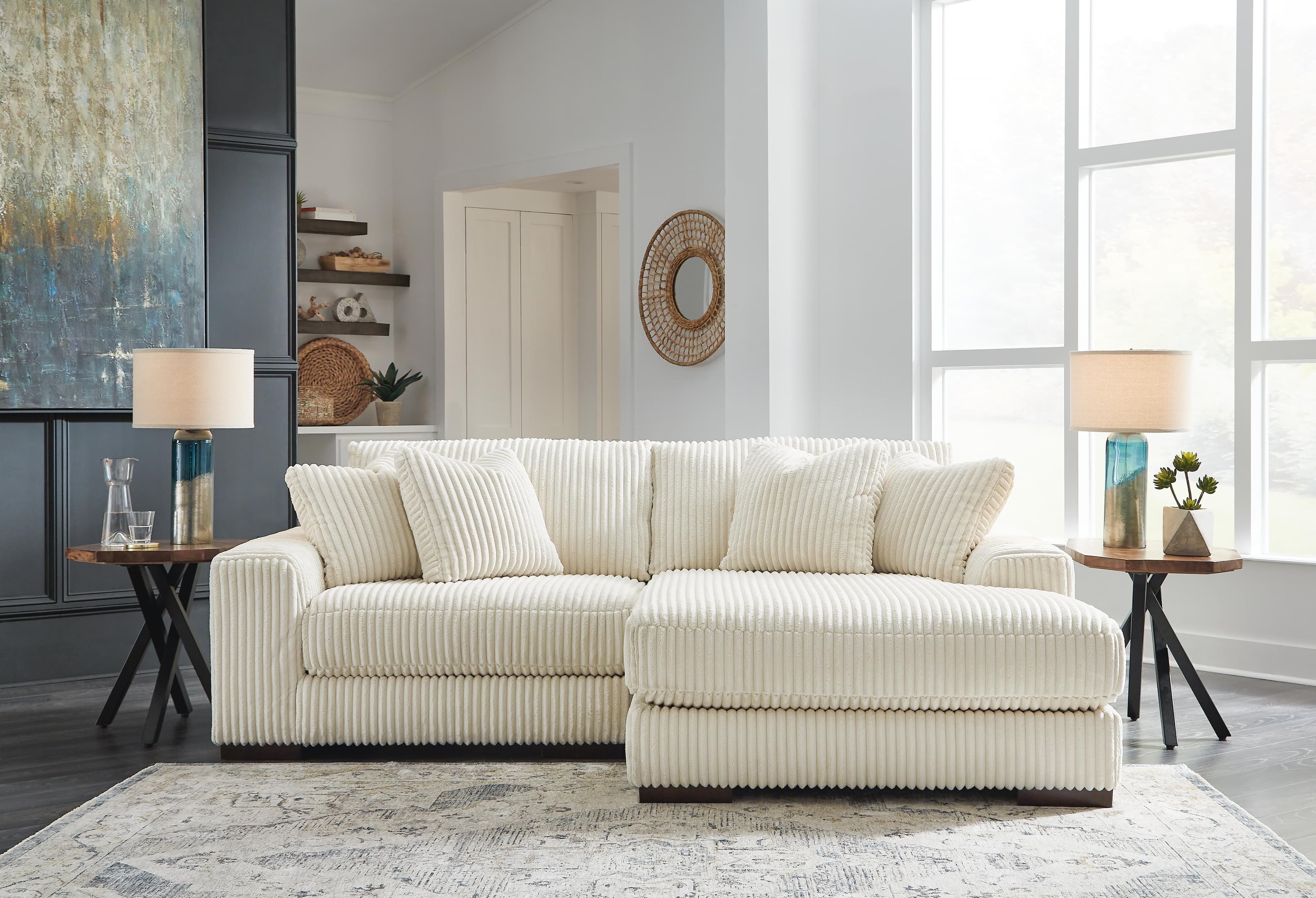 Lindyn 2-Piece Sectional with Chaise — Brown/Beige — view 2