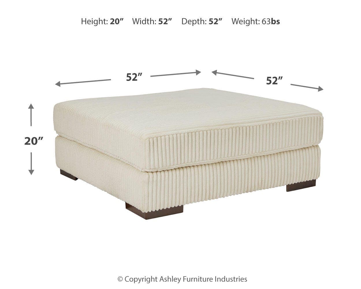 Lindyn Oversized Accent Ottoman — Brown/Beige — view 5