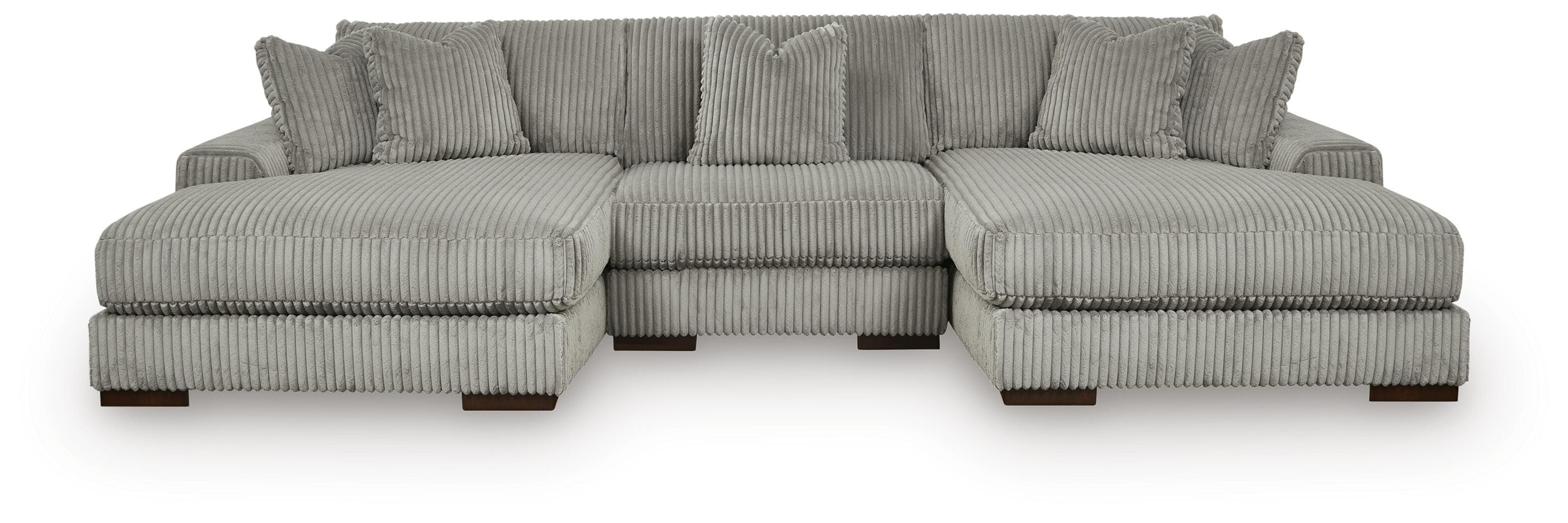Lindyn 3-Piece Sectional with Double Chaise — Black/Gray — Elite Furniture Cincinnati