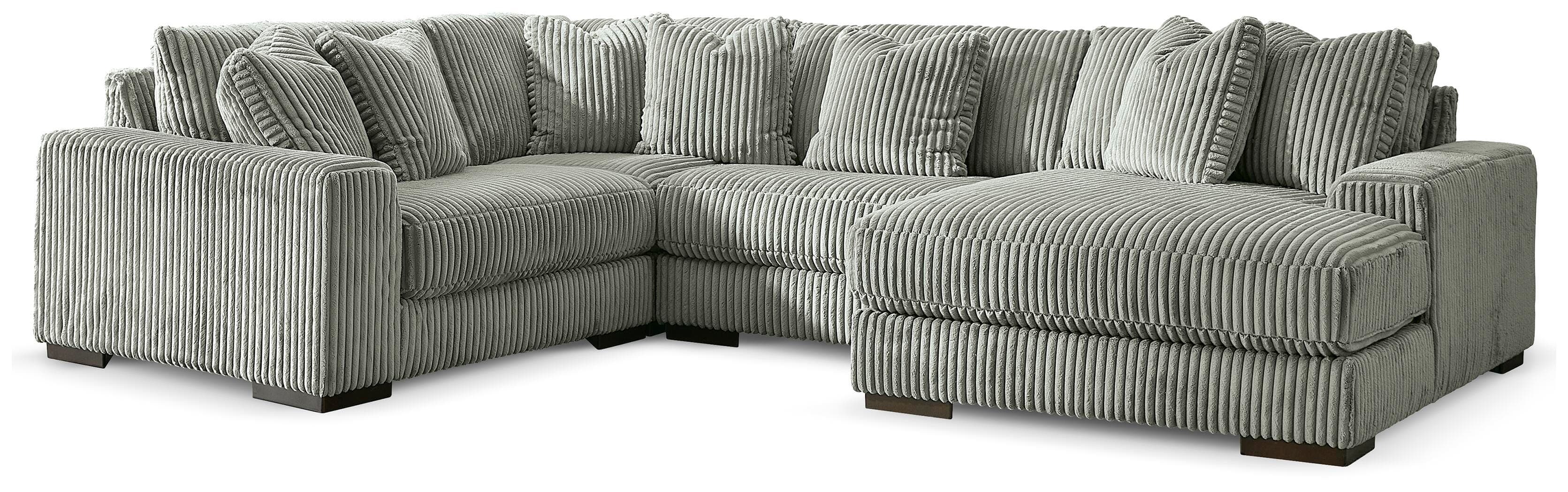 Lindyn 4-Piece Sectional with Chaise — Black/Gray — Elite Furniture Cincinnati