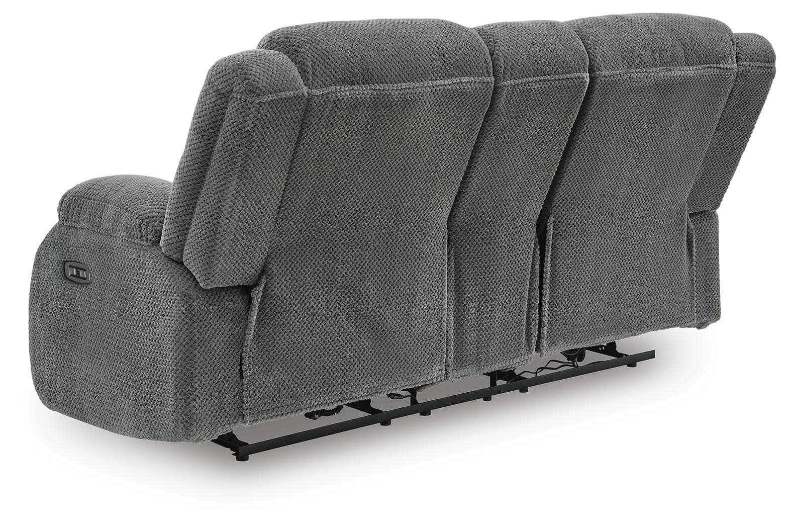 Greely Bend Power Reclining Loveseat with Console — Black/Gray — view 5