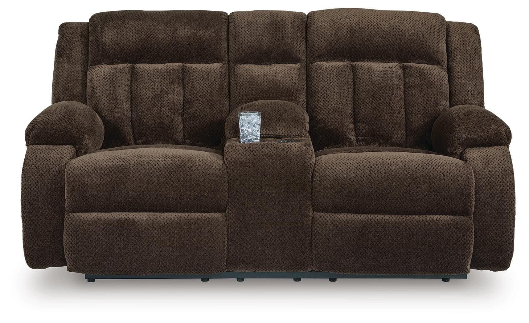 Greely Bend Power Reclining Loveseat with Console — Brown/Beige — view 3