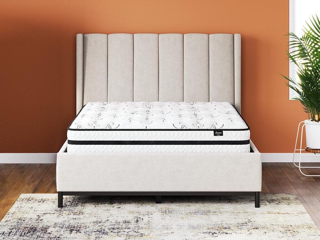 Chime 10 Inch Hybrid Twin Mattress in a Box — White & Black/Gray — view 2