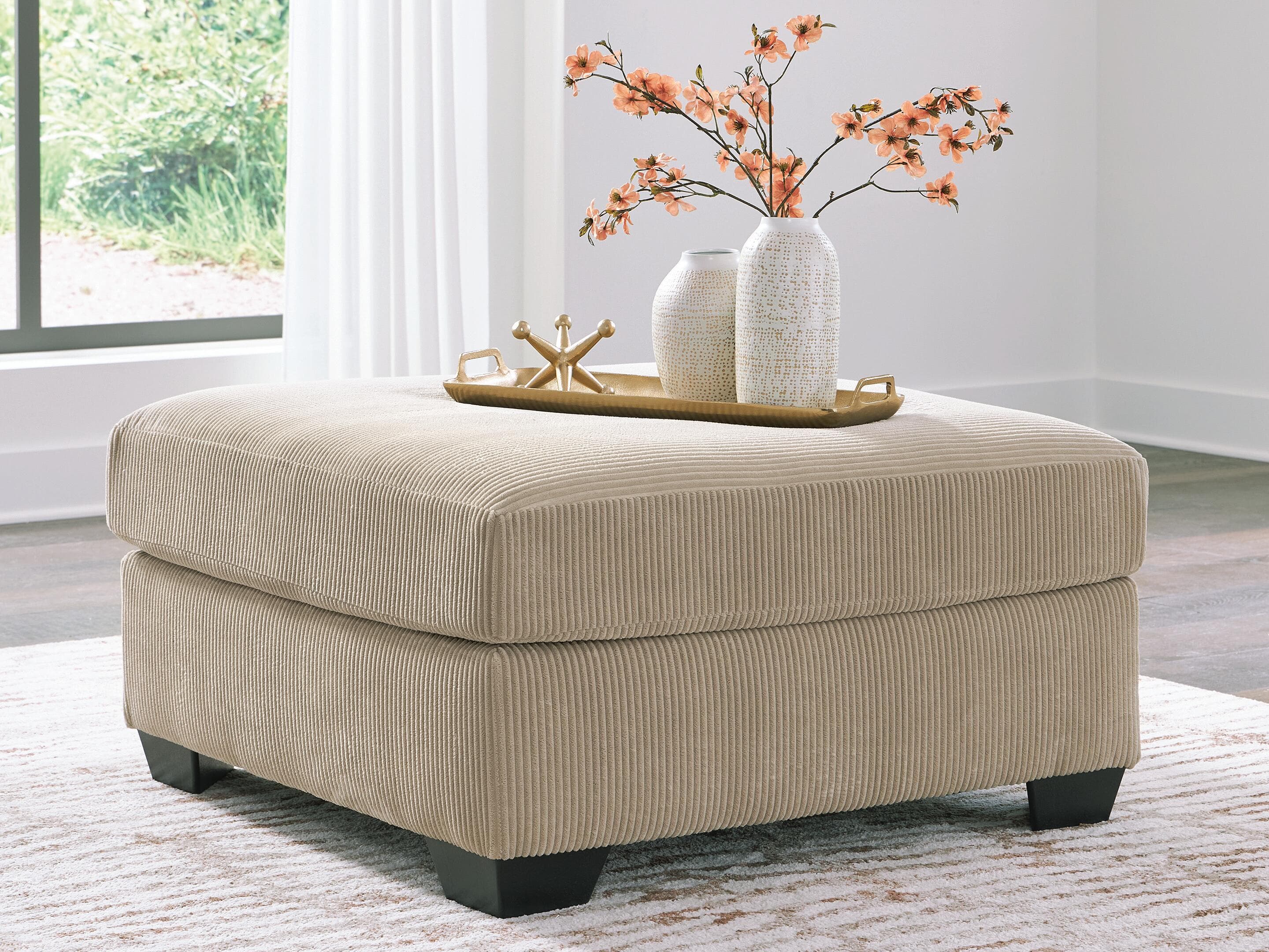 SimpleJoy Oversized Accent Ottoman — Brown/Beige — view 2