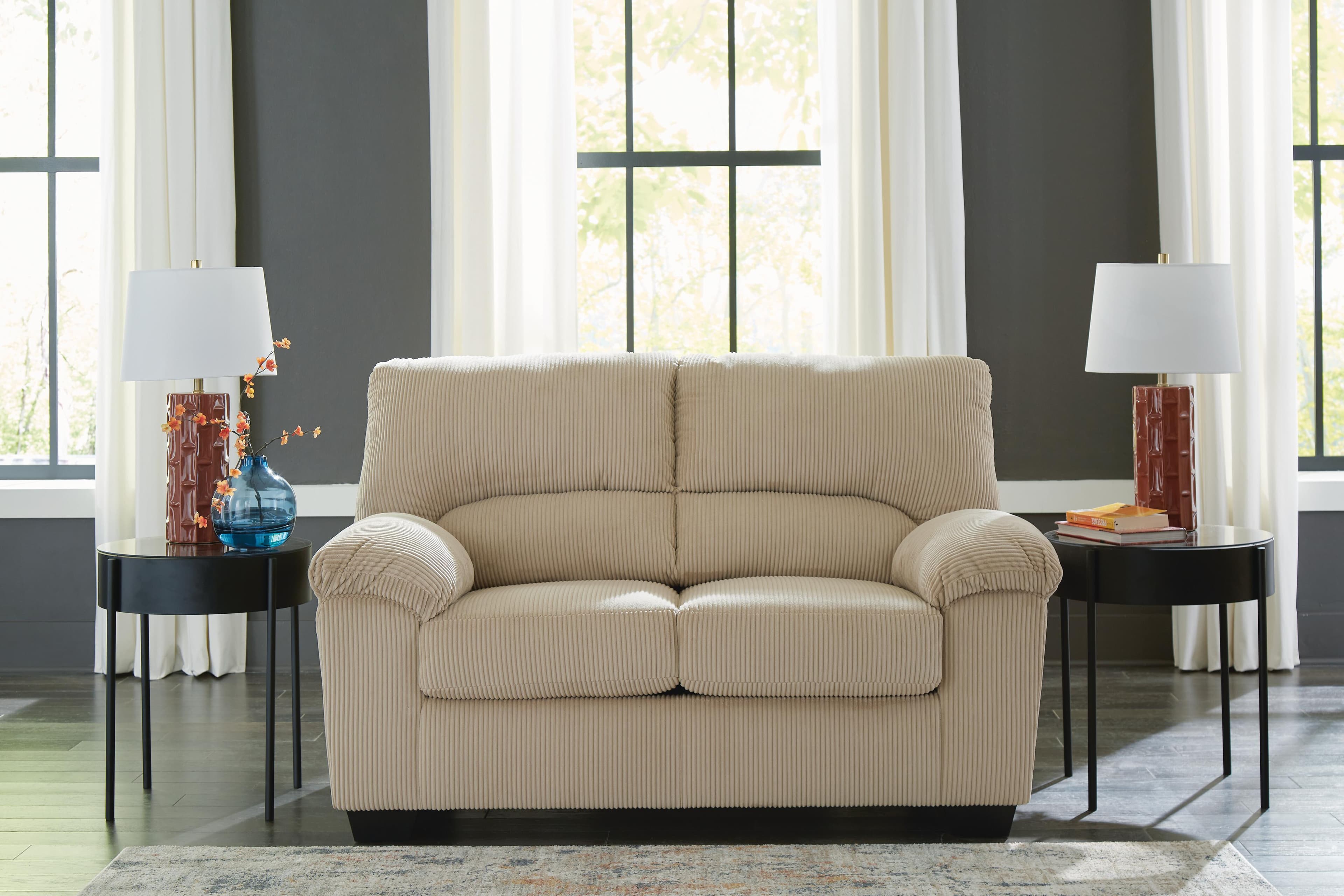 SimpleJoy Loveseat — Brown/Beige — view 2