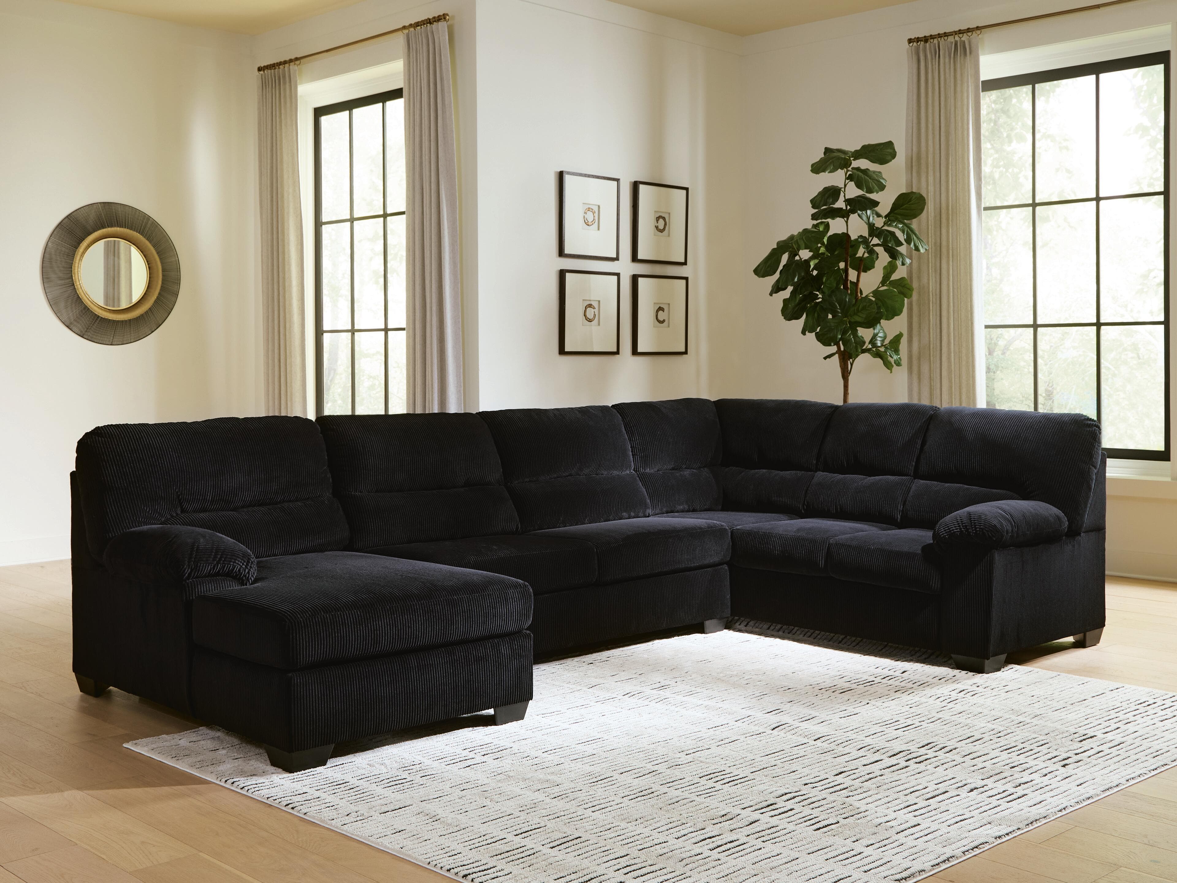 SimpleJoy 3-Piece Sectional with Chaise — Onyx — view 2
