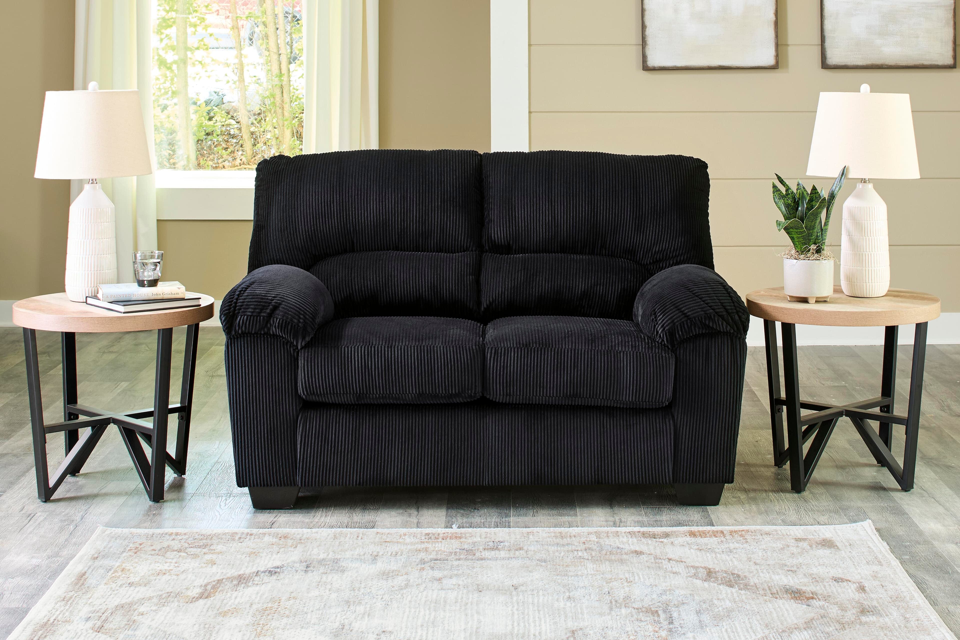 SimpleJoy Loveseat — Black/Gray — view 2