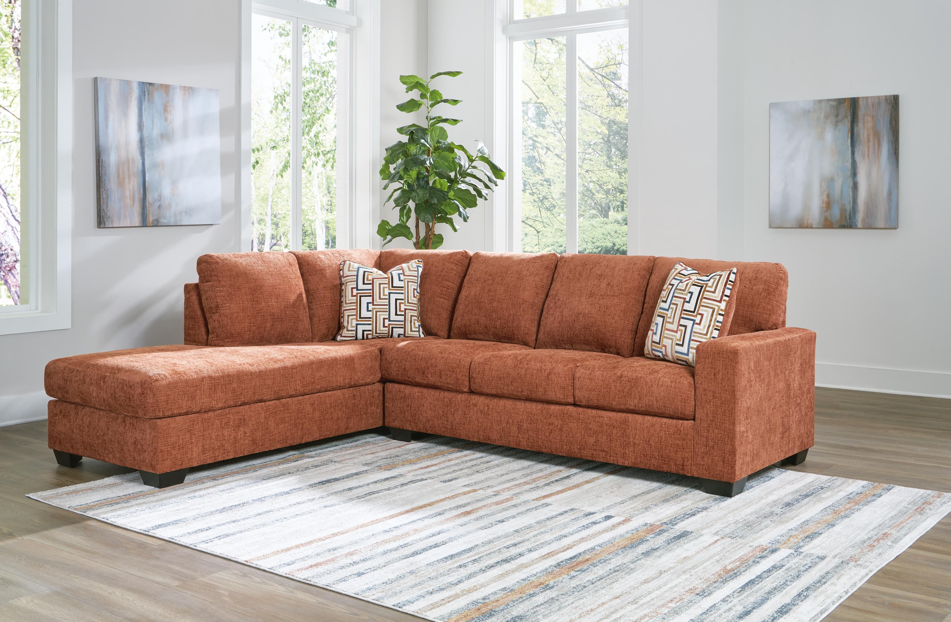 Aviemore 2-Piece Sectional with Chaise — Orange — view 2