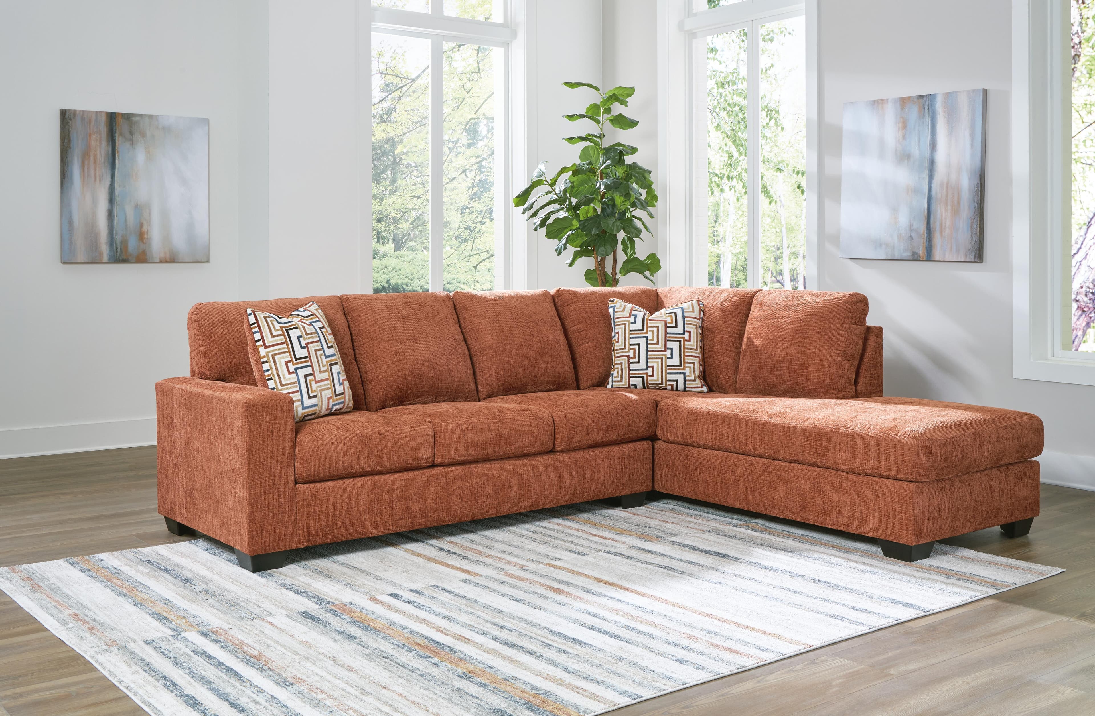 Aviemore 2-Piece Sectional with Chaise — Orange — view 2
