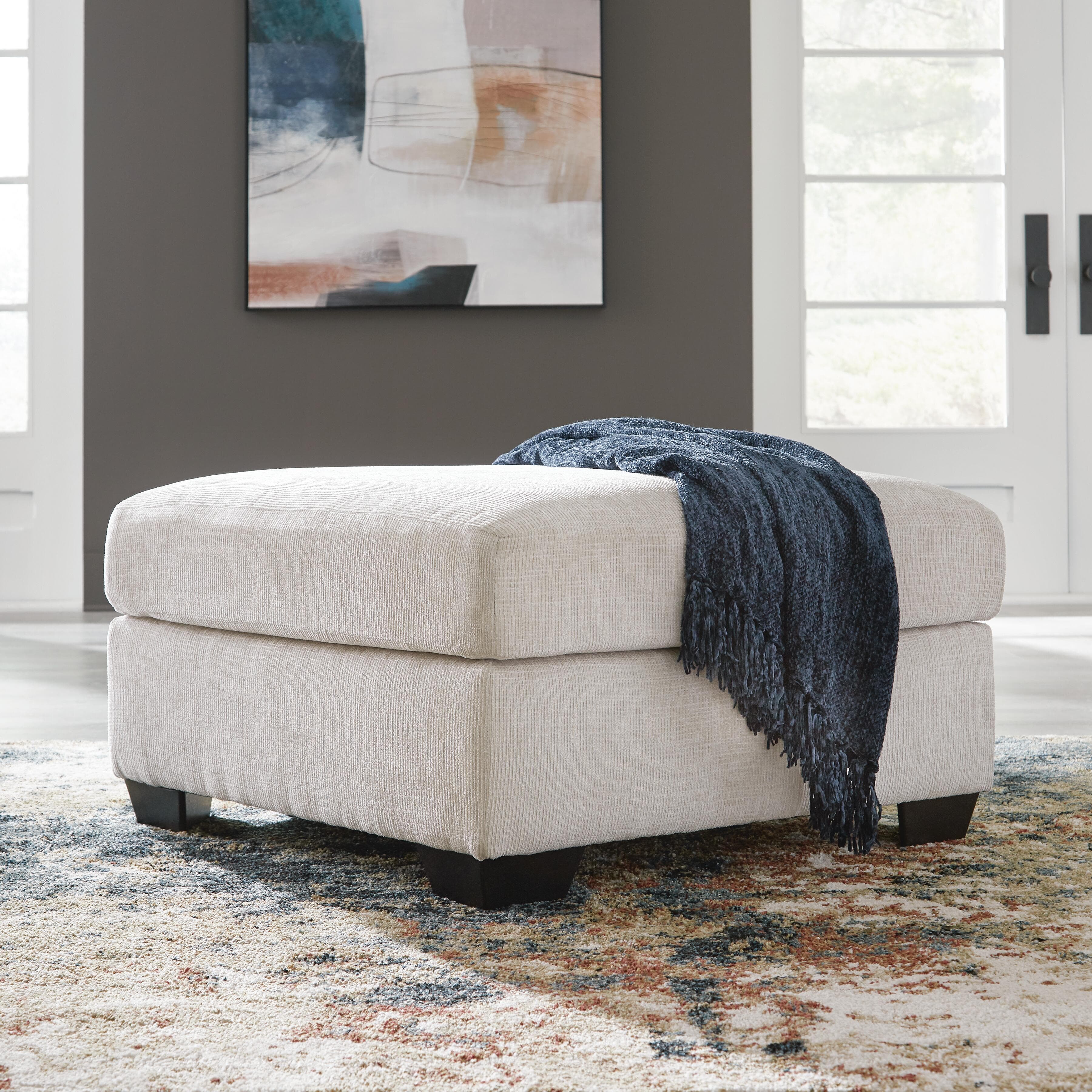 Aviemore Oversized Accent Ottoman — White — view 2