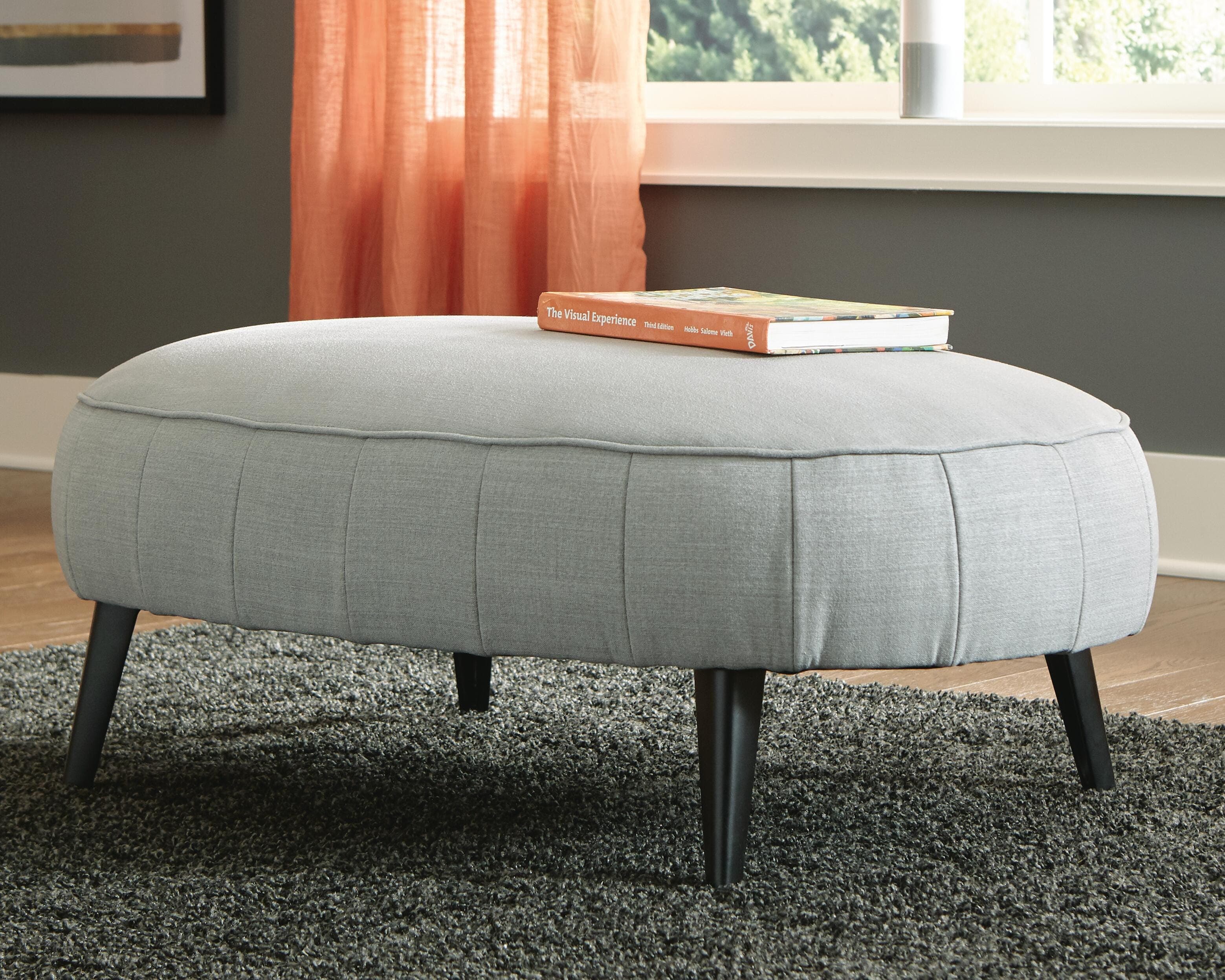Hollyann Oversized Accent Ottoman — Black/Gray — view 2