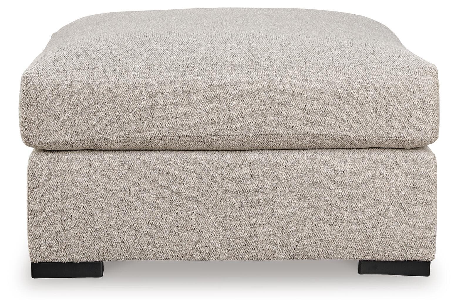 Ballyton Oversized Accent Ottoman — Brown/Beige — view 3
