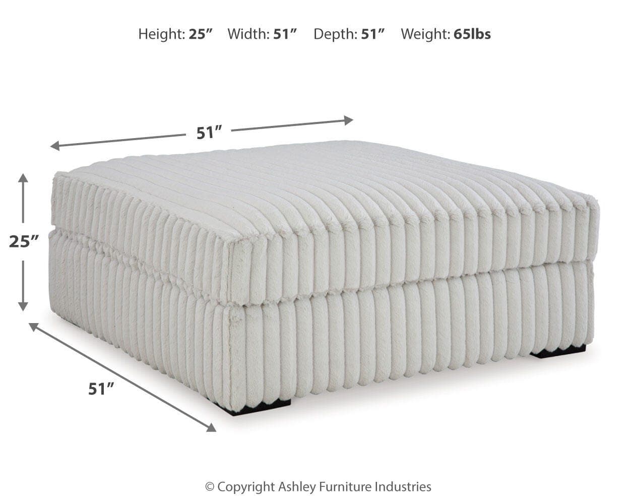 Stupendous Oversized Accent Ottoman — Black/Gray — view 5