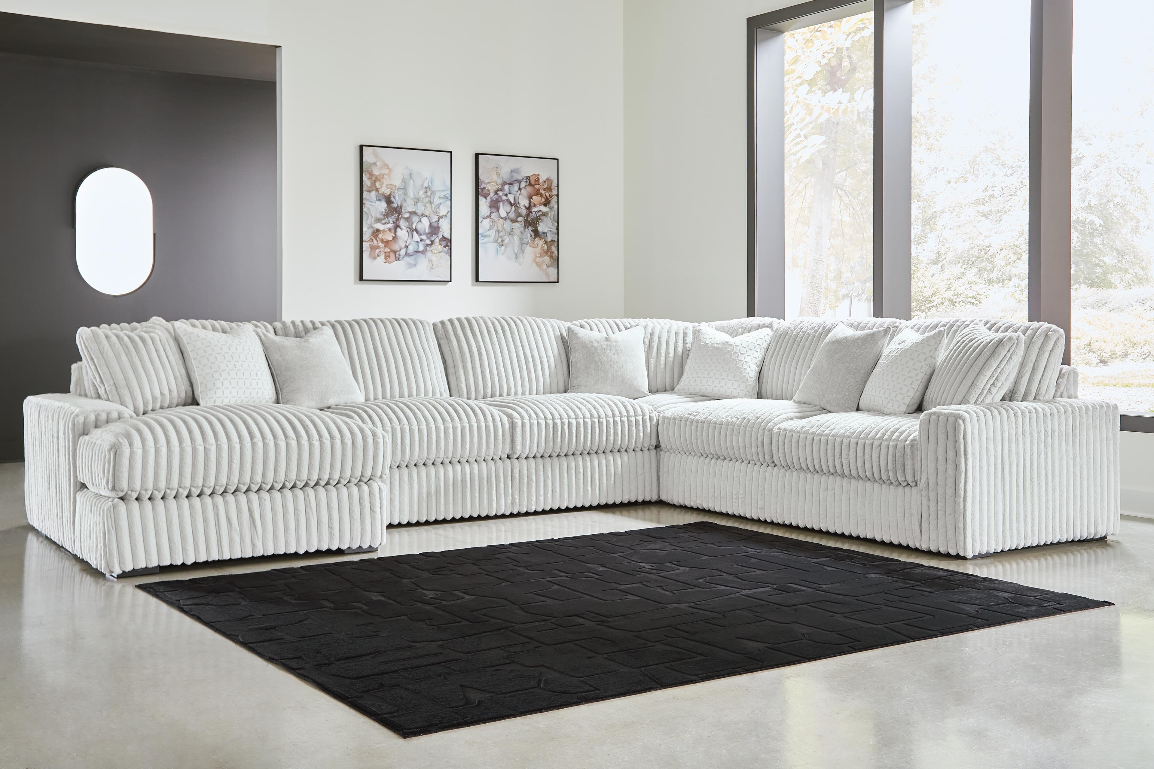 Stupendous 5-Piece Sectional with Chaise — Alloy — view 2