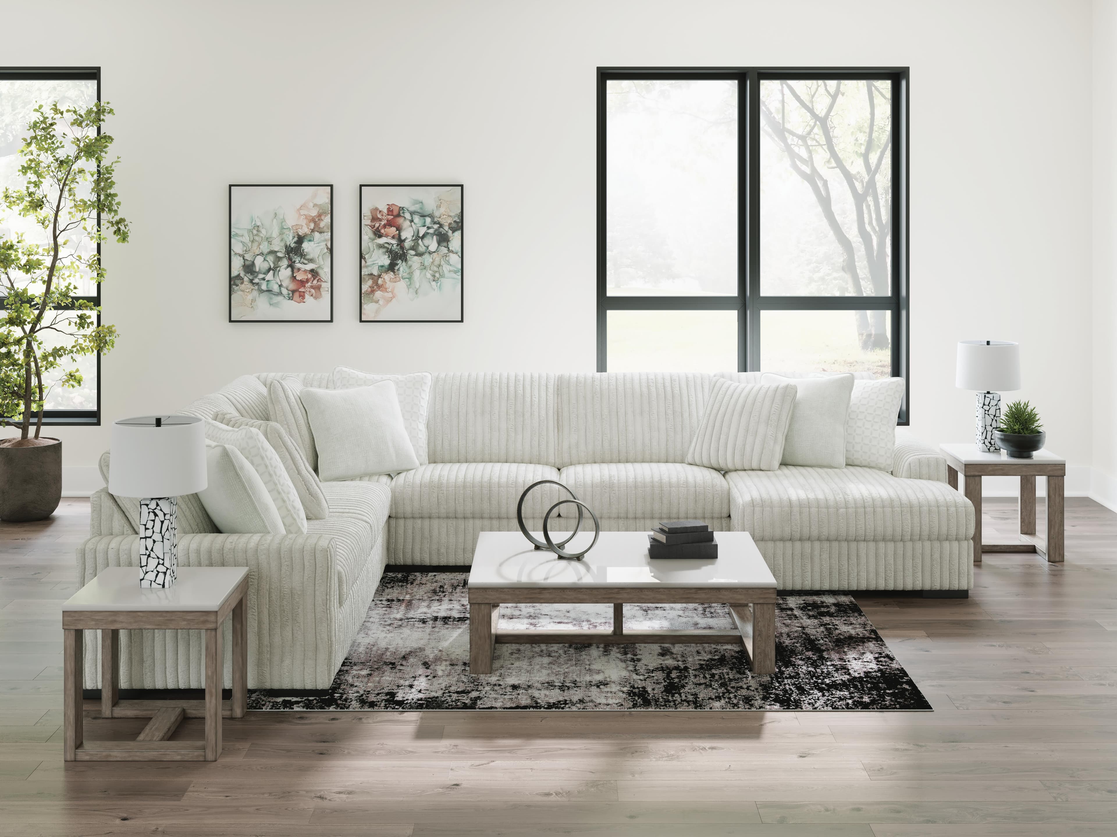 Stupendous 5-Piece Sectional with Chaise — Alloy — view 3