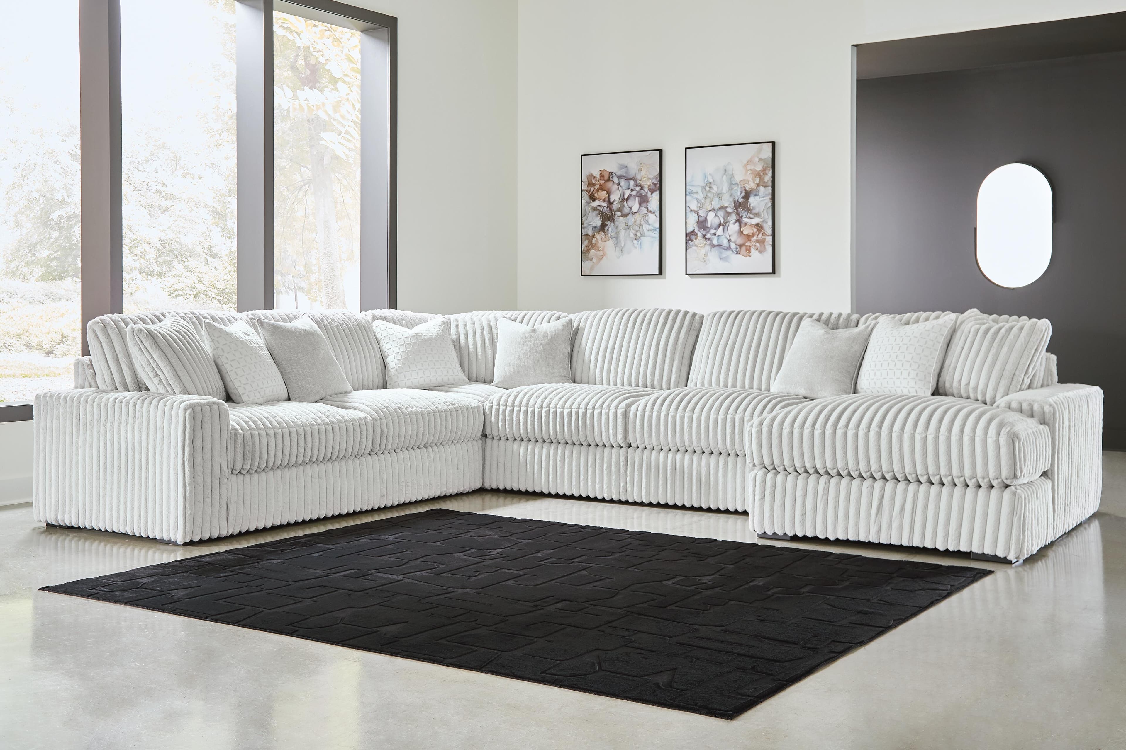 Stupendous 5-Piece Sectional with Chaise — Alloy — view 2