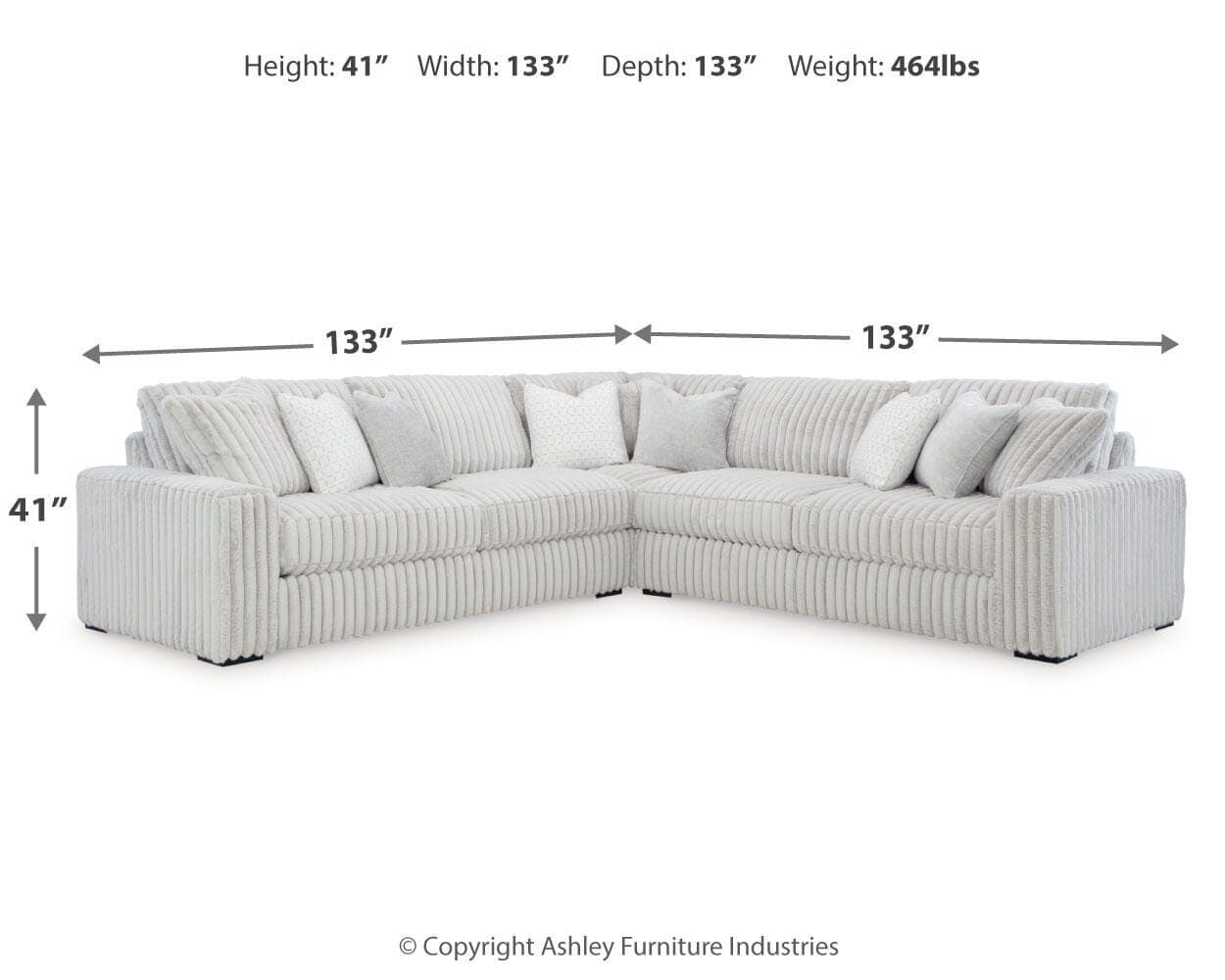 Stupendous 3-Piece Sectional — Black/Gray — view 5