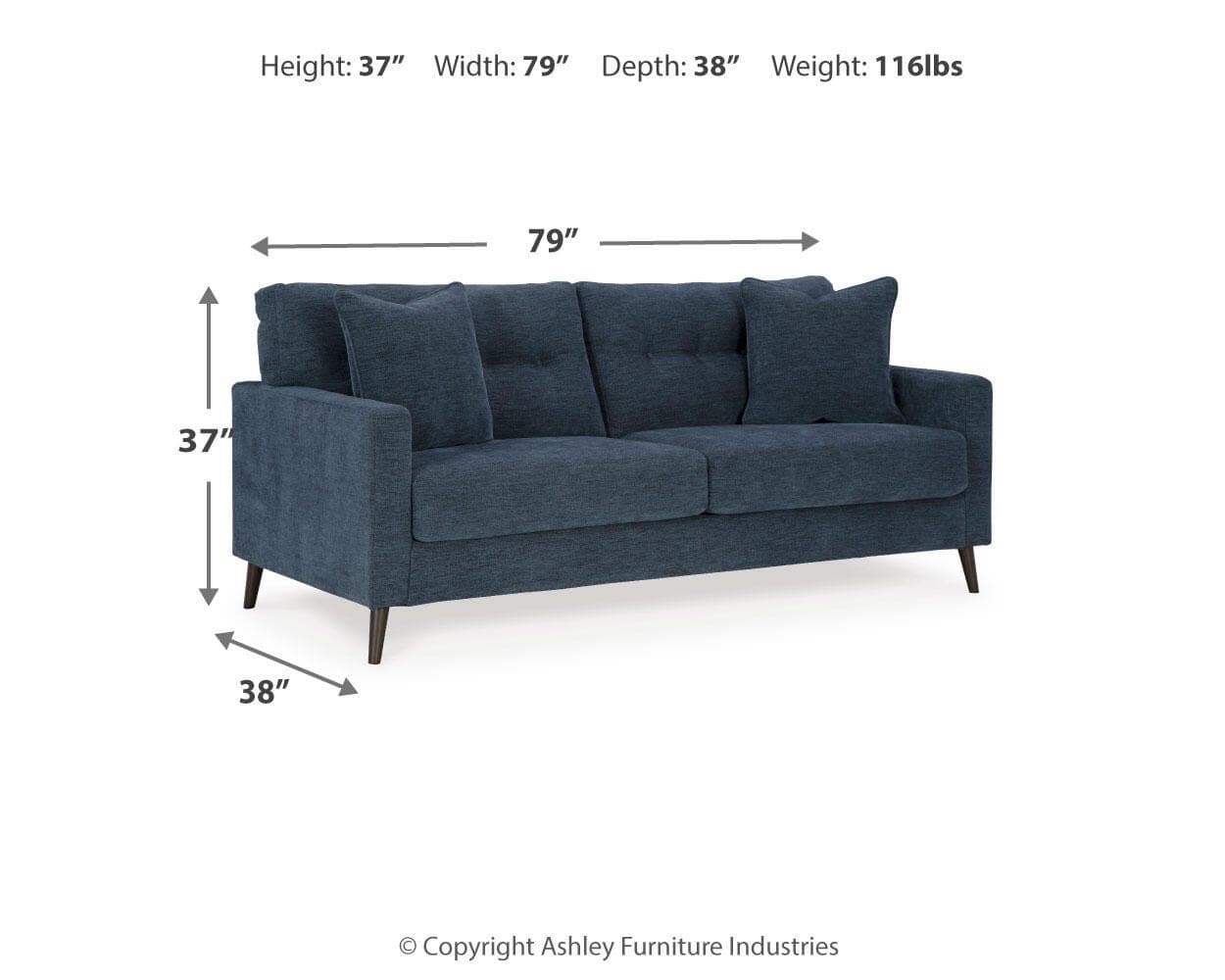Bixler Sofa — Blue — view 4