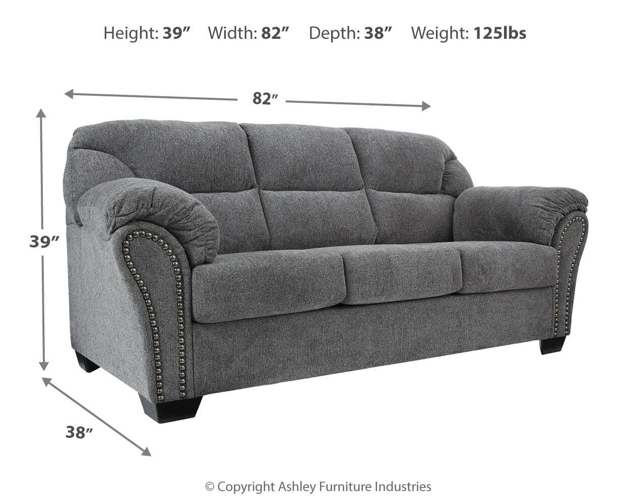 Allmaxx Sofa — Black/Gray — view 4