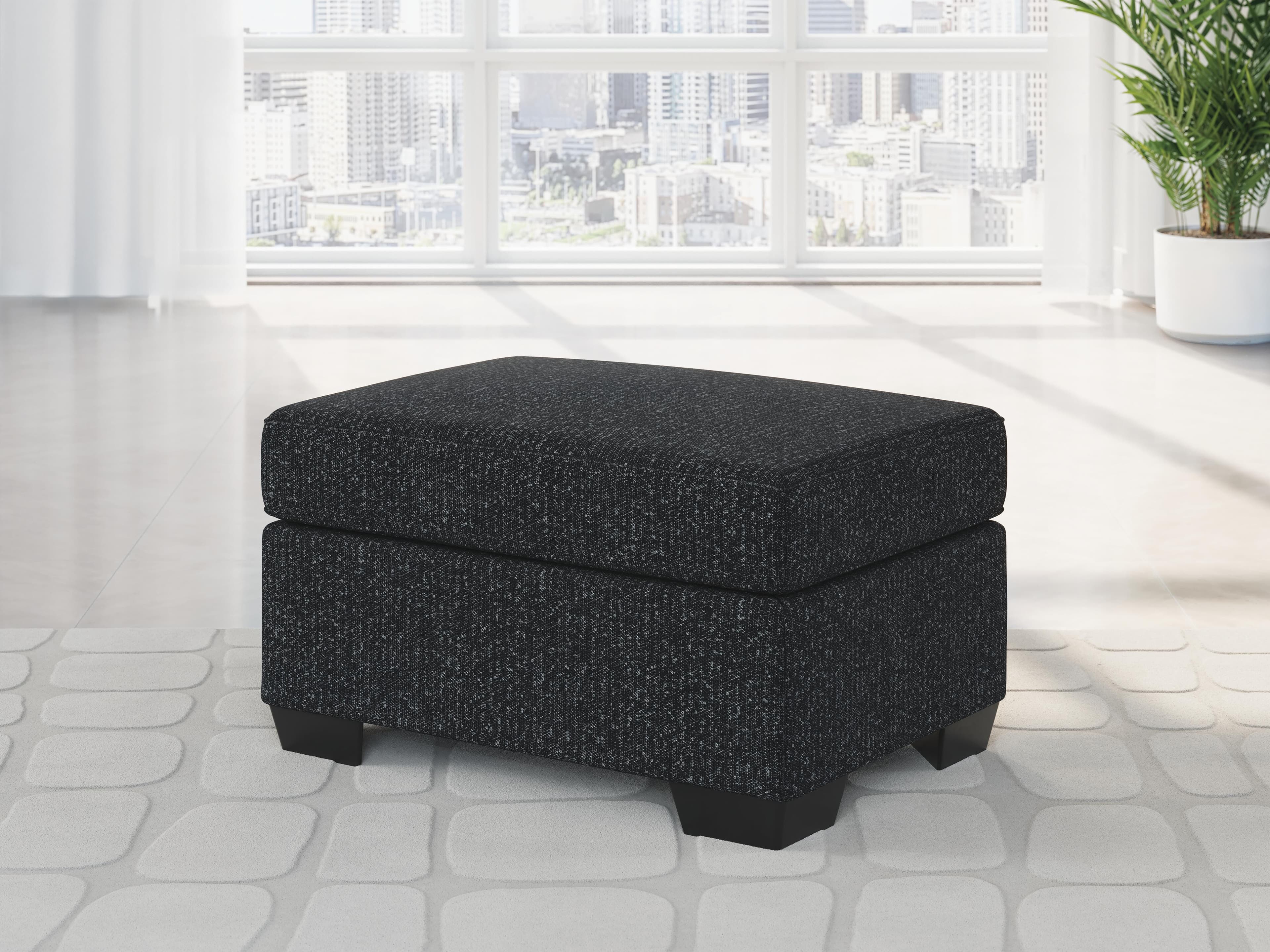 Jasmine Peaks Ottoman — Black/Gray — view 2