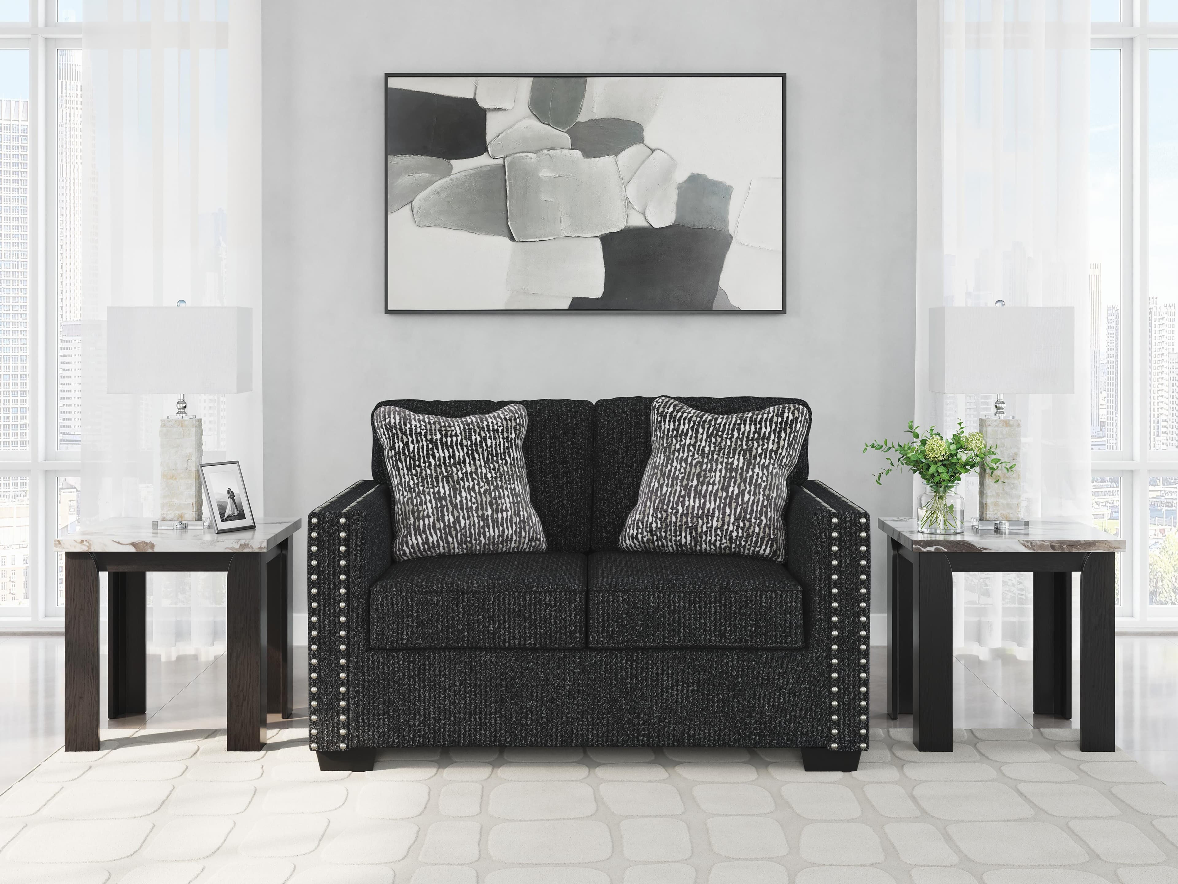 Jasmine Peaks Loveseat — Black/Gray — view 2