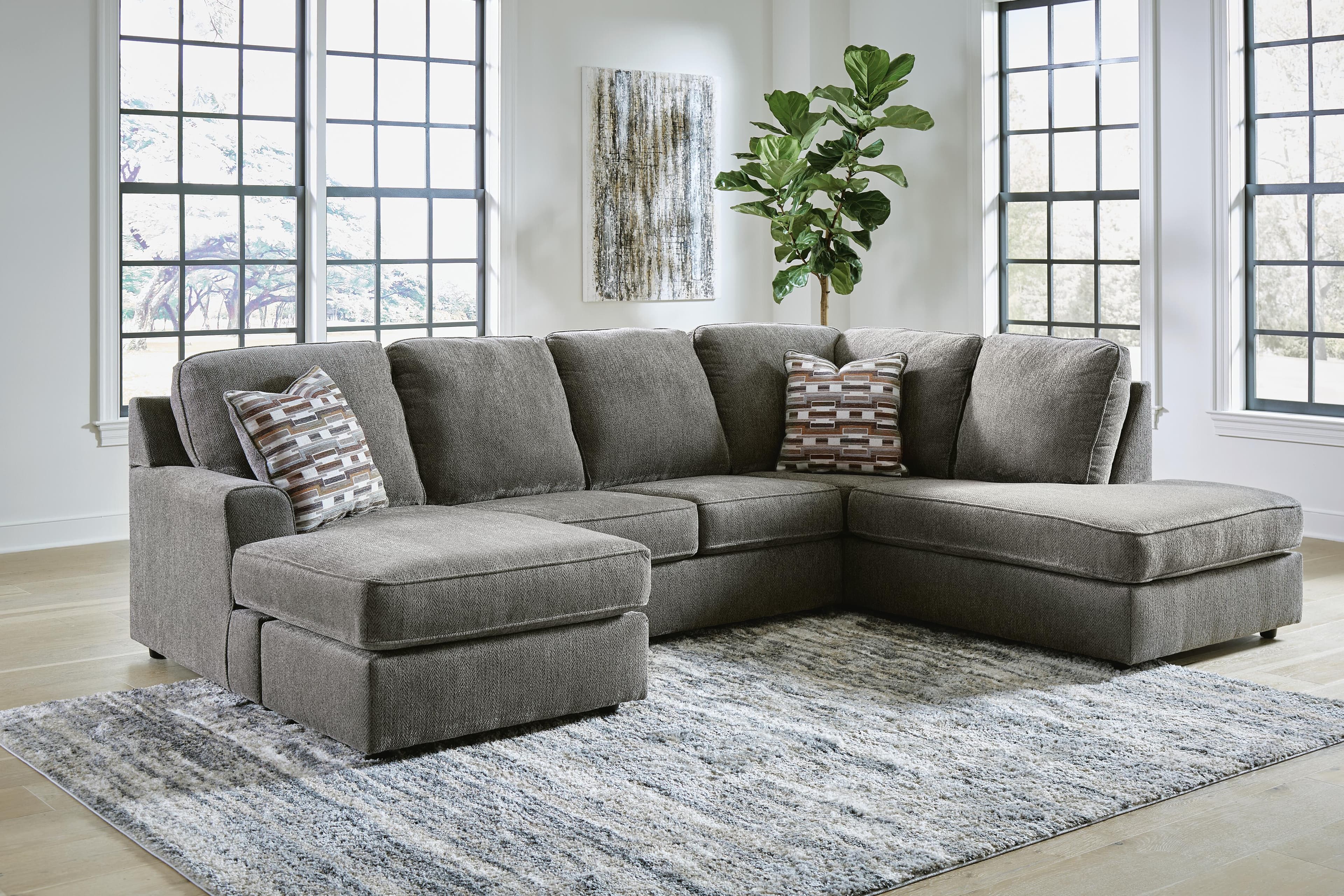 O'Phannon 2-Piece Sectional with Chaise — Black/Gray — view 2